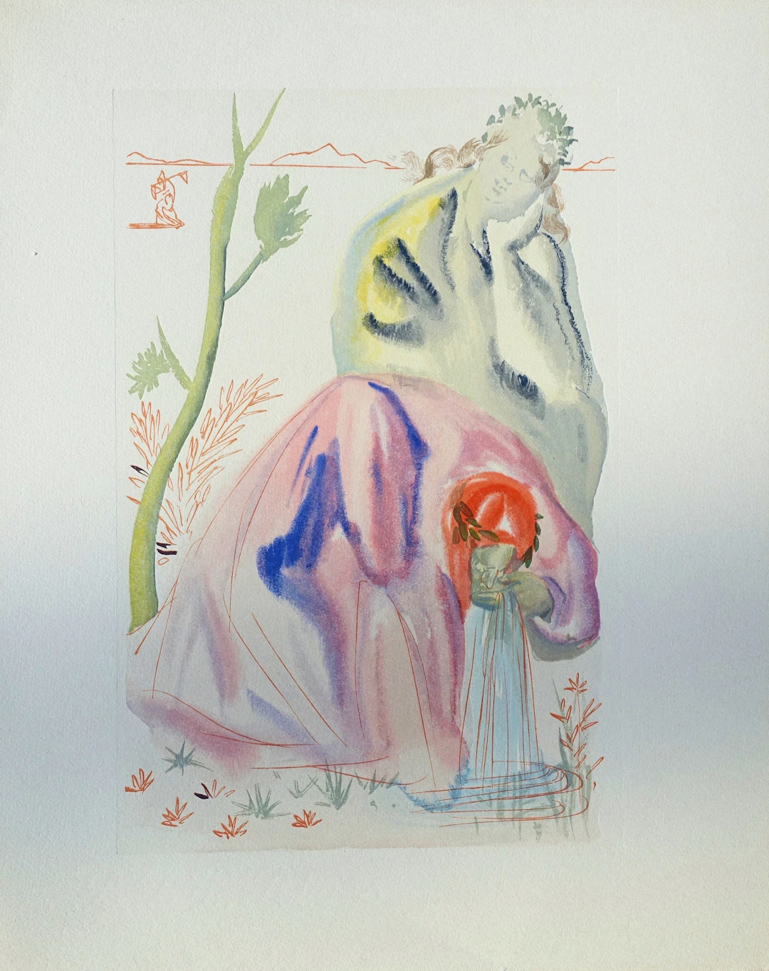 Salvador DALI : La source, Bois gravé original