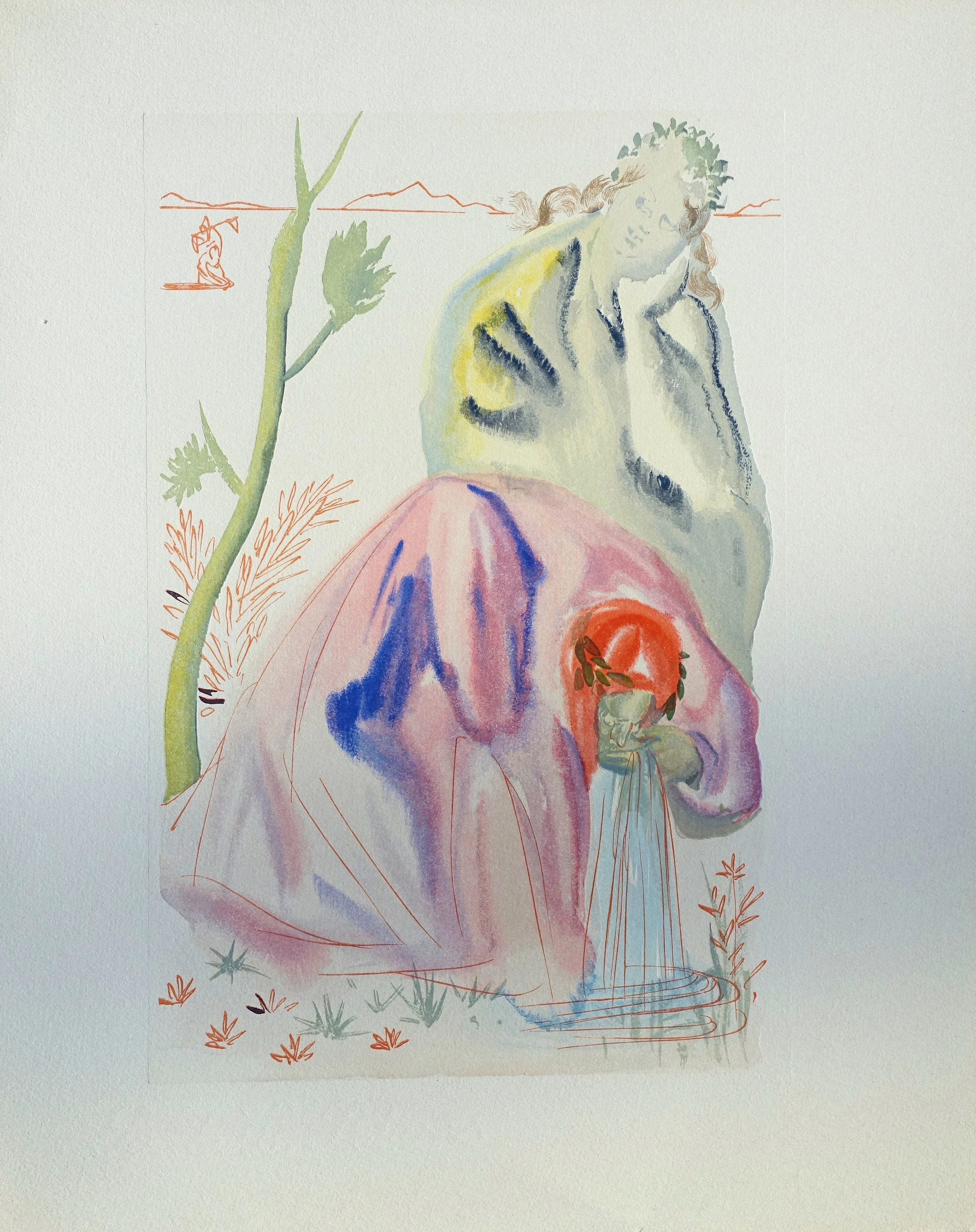 Salvador DALI : La source, Bois gravé original