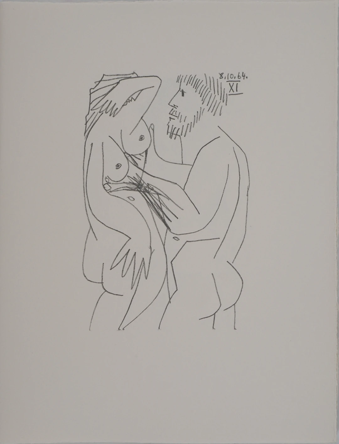 Pablo PICASSO : Le Goût du Bonheur, Moment d'intimité, Lithographie
