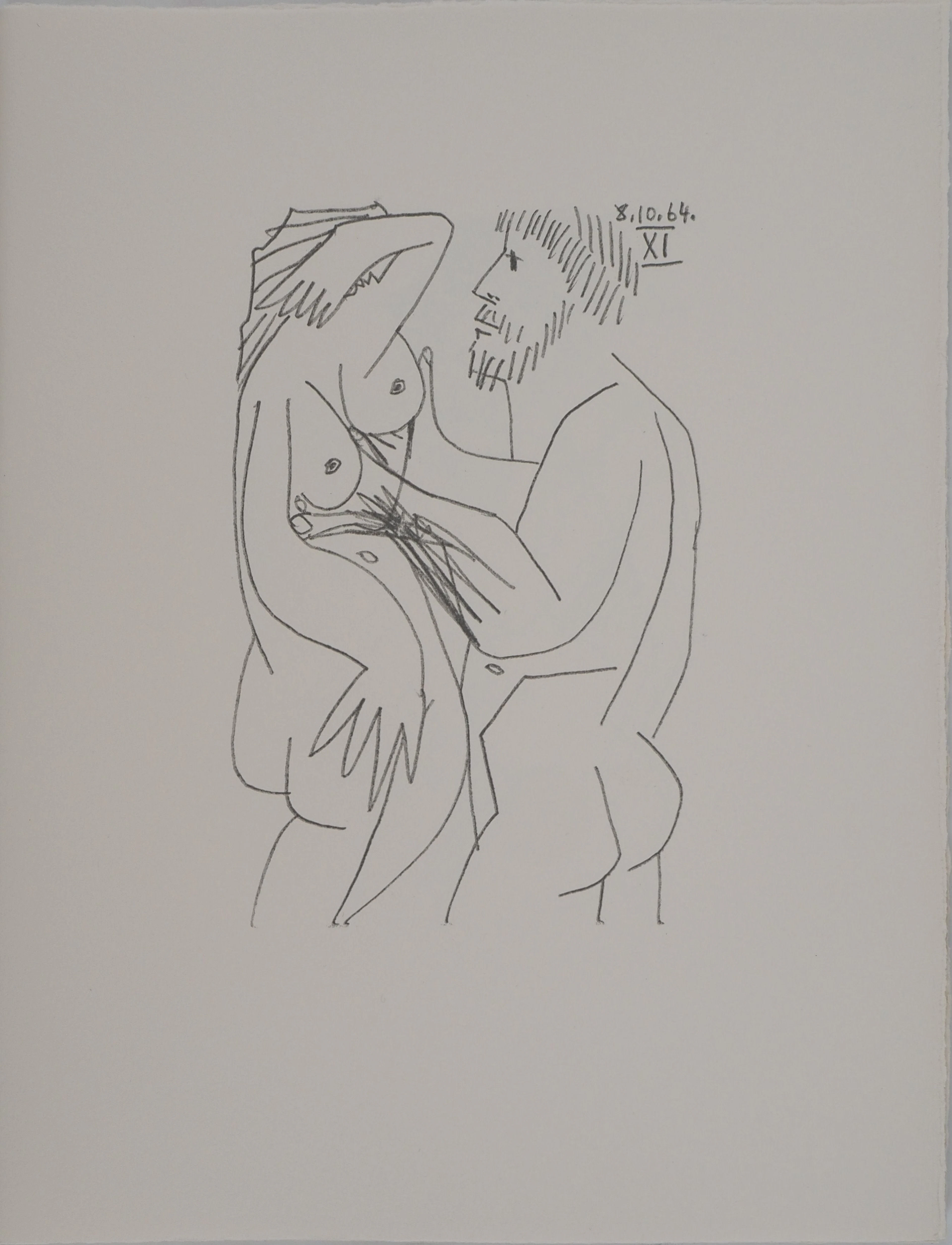 Pablo PICASSO : Le Goût du Bonheur, Moment d'intimité, Lithographie