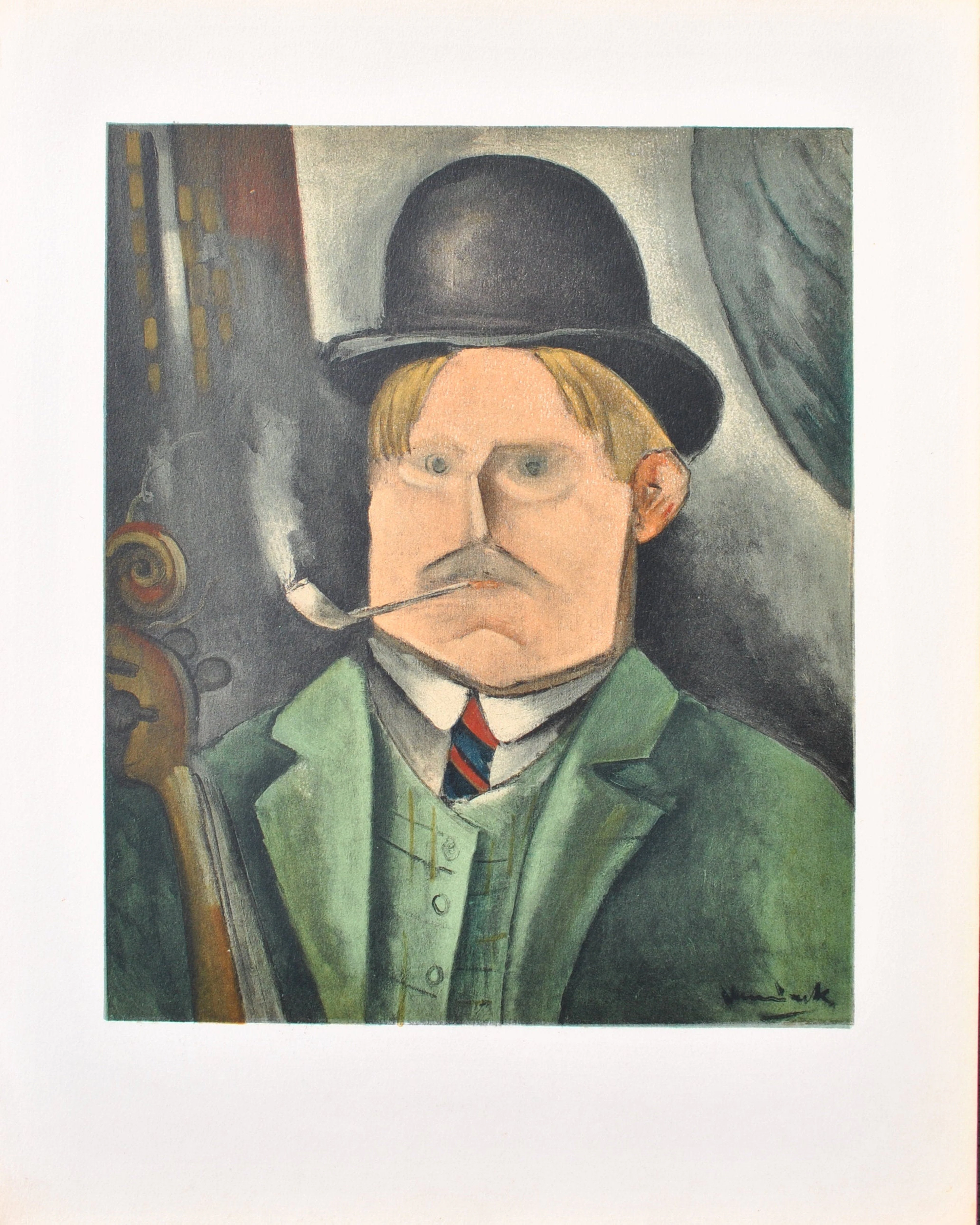 Maurice de Vlaminck : Autoportrait, Lithographie signée