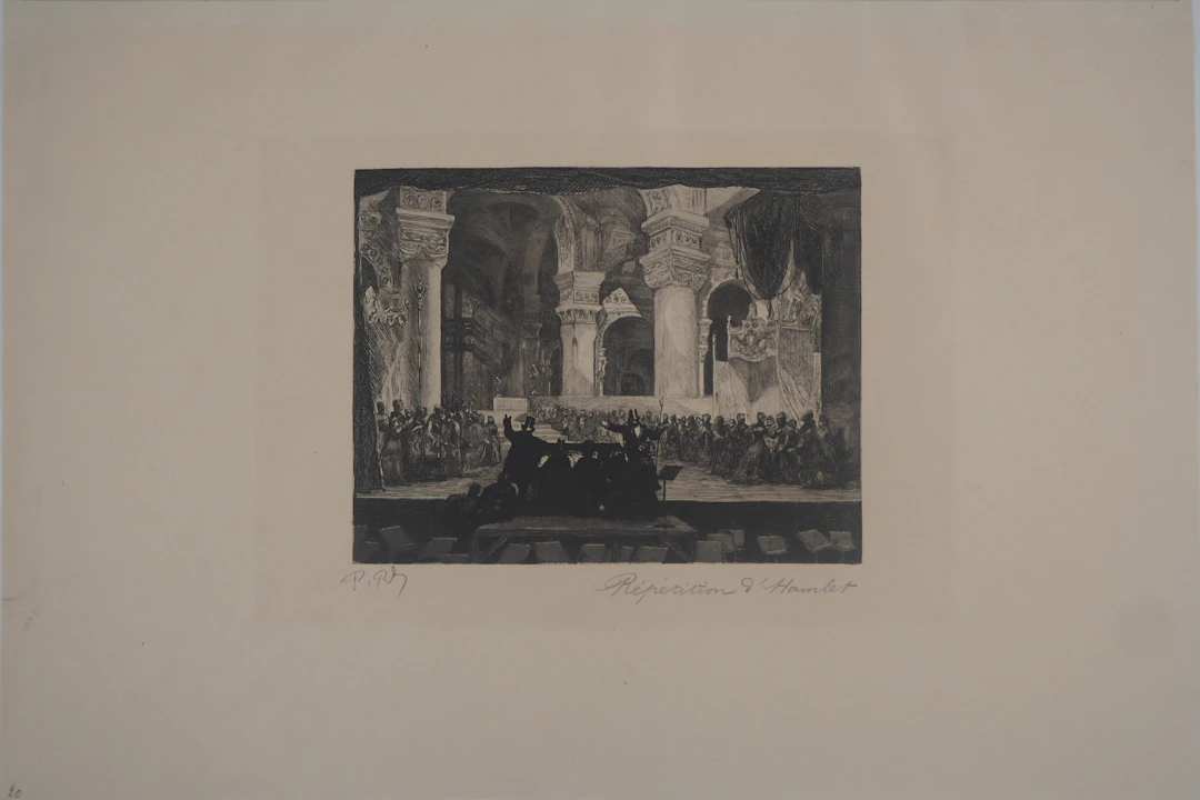 Paul Renouard - L'Opéra : Répétition d'Hamlet, 1893 - Gravure originale