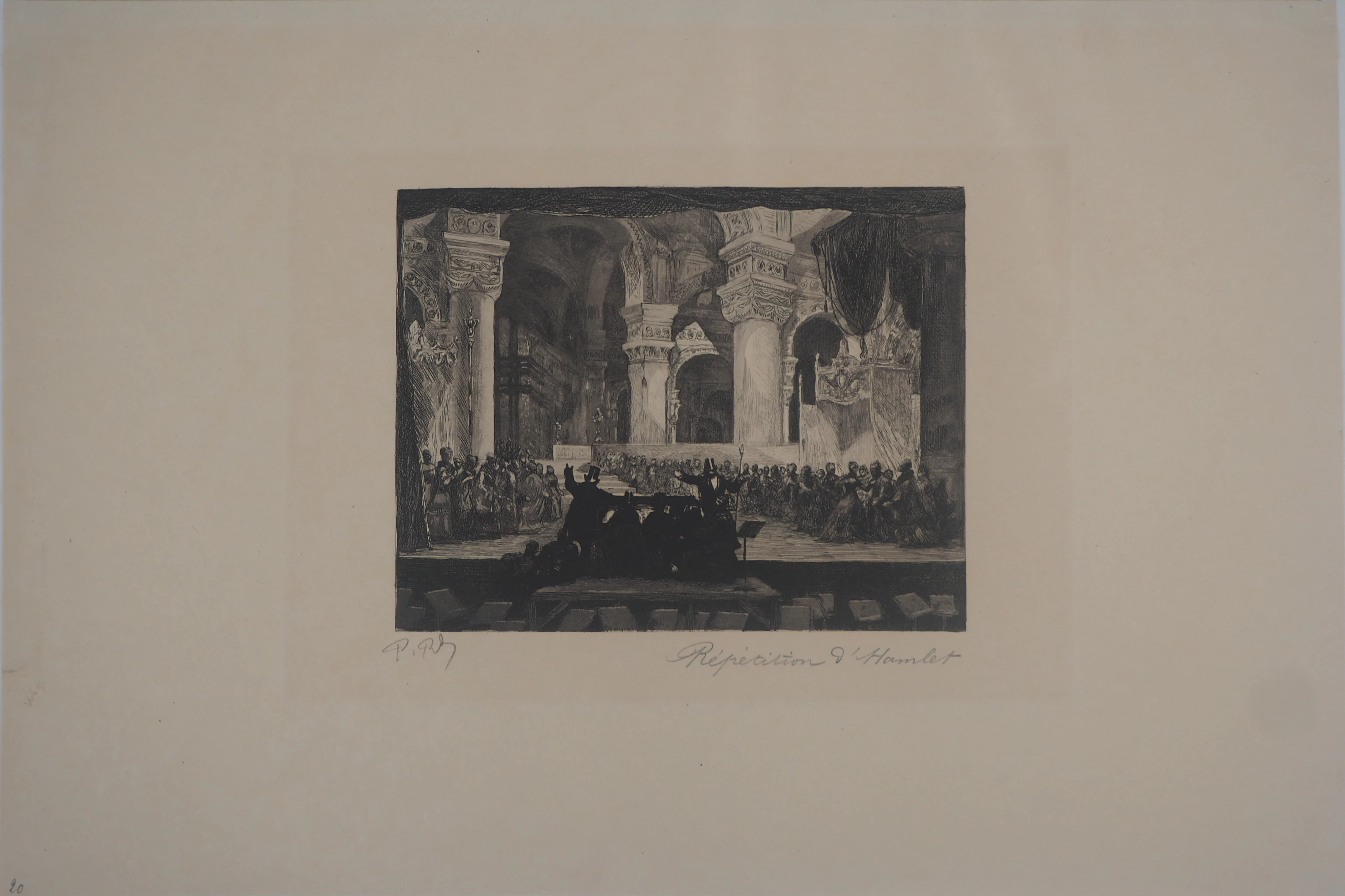 Paul Renouard - L'Opéra : Répétition d'Hamlet, 1893 - Gravure originale