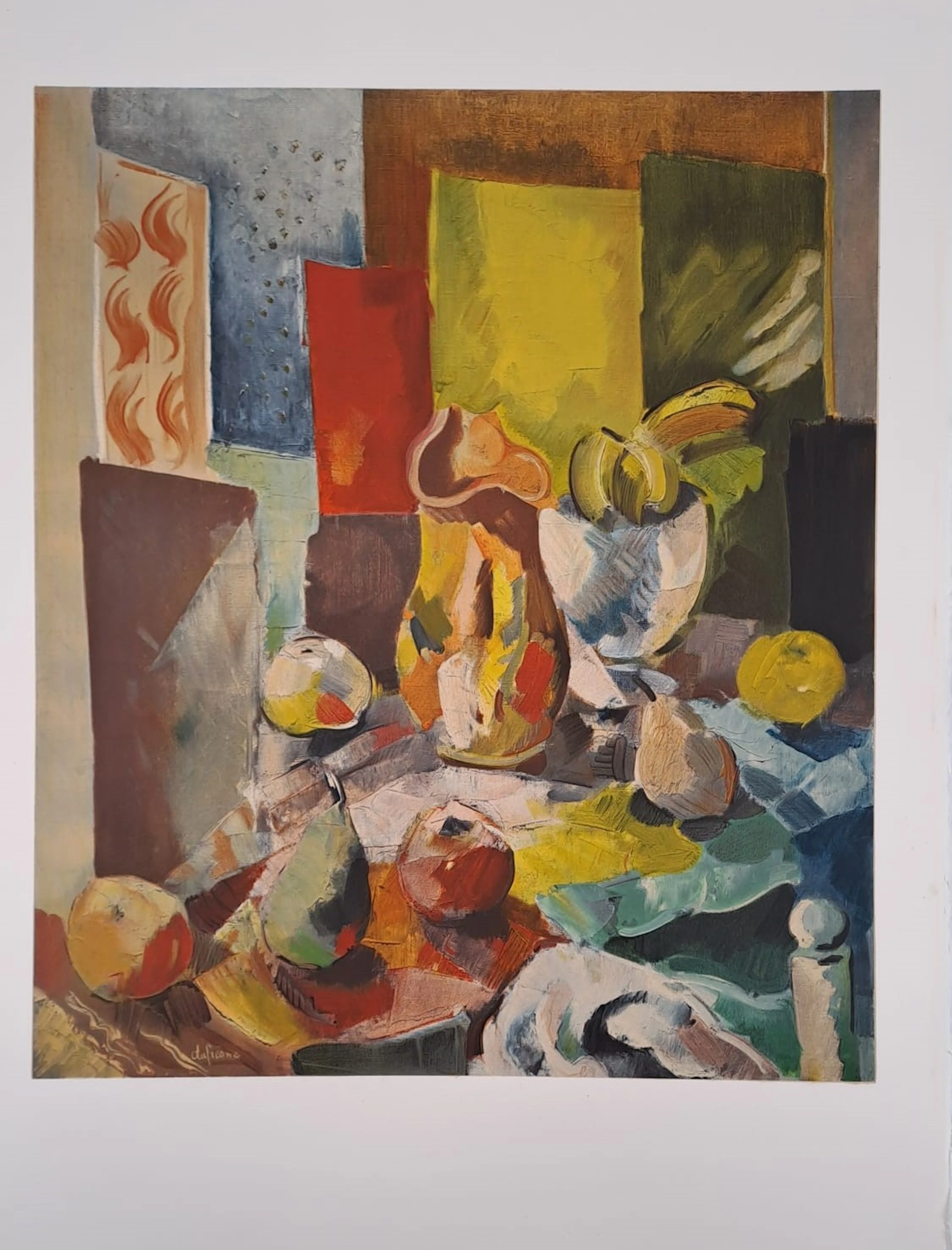 Charles Dufresne (d’après) : Nature morte aux fruits sur la nappe