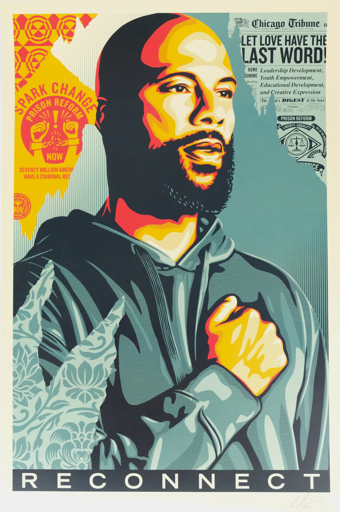 Shepard FAIREY (OBEY) : Reconnect - Lithographie originale signée