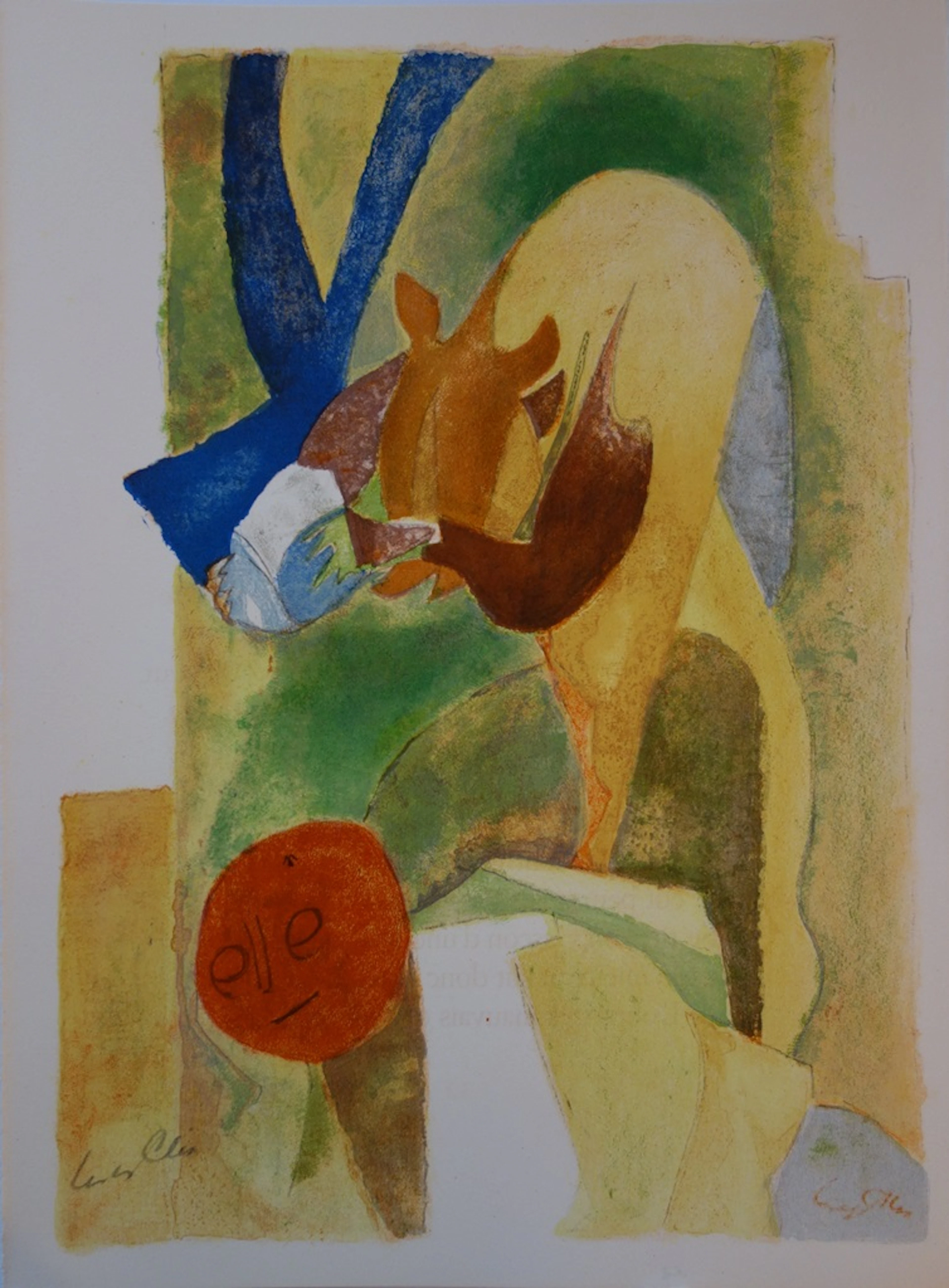 Yves ALIX - L’ours et l’amateur des jardins - Lithographie originale, signée