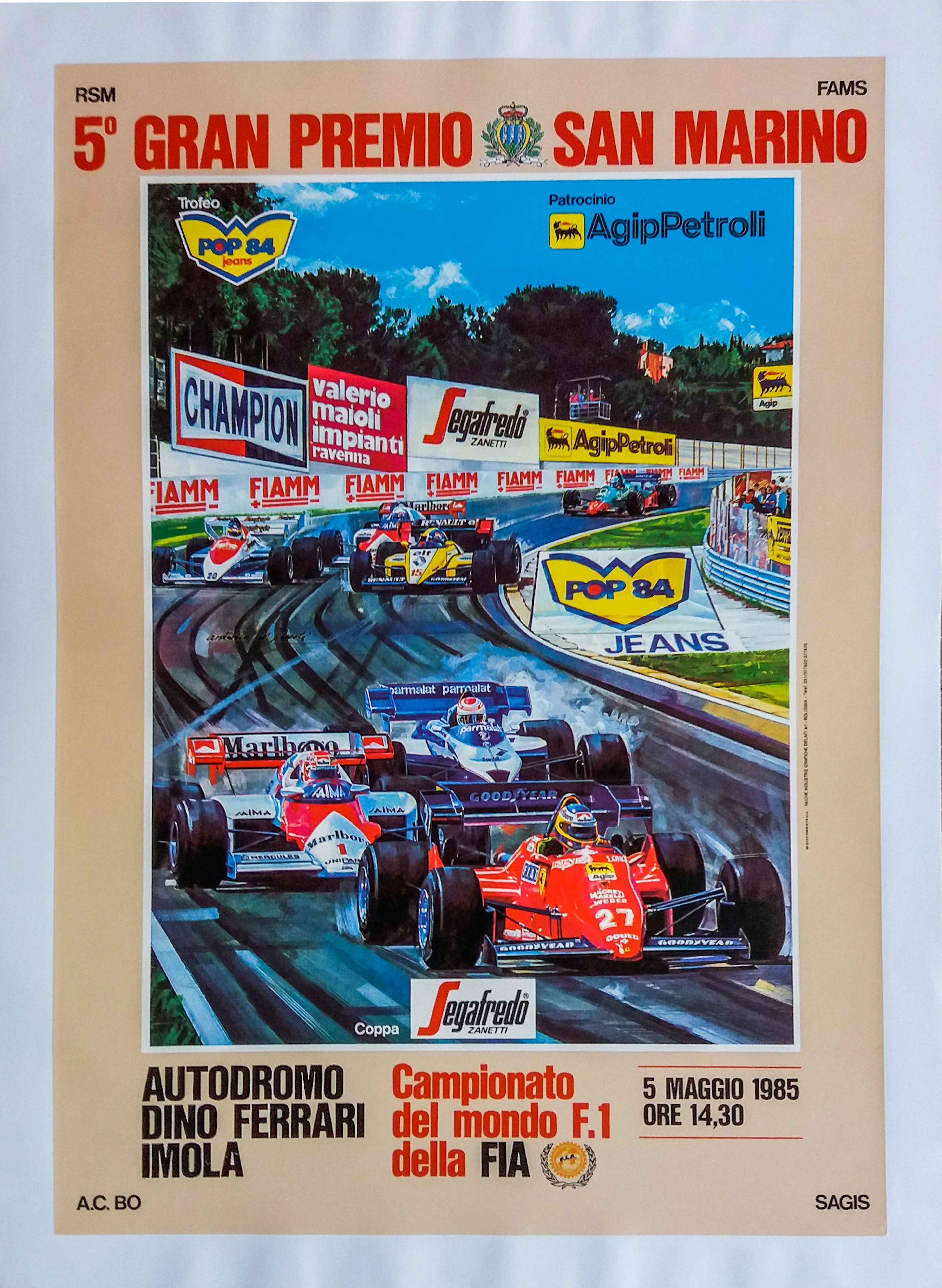 Affiche d’époque "5ème Grand Prix de Saint Marin"
