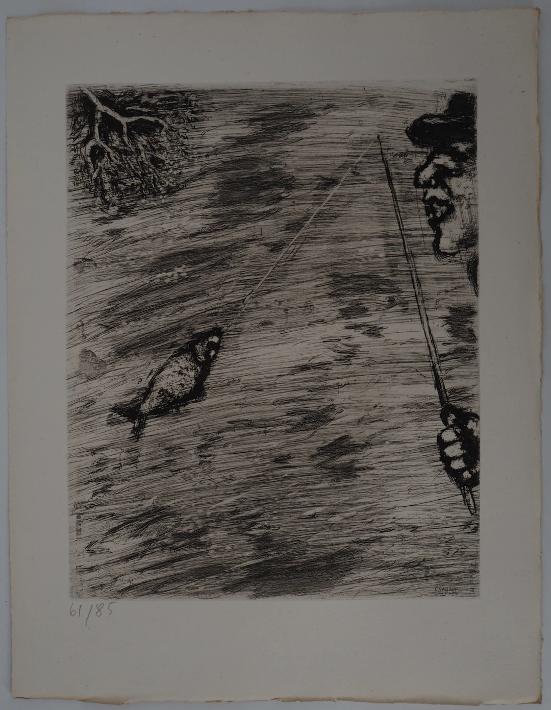 Marc CHAGALL : La pêche, Gravure originale signée
