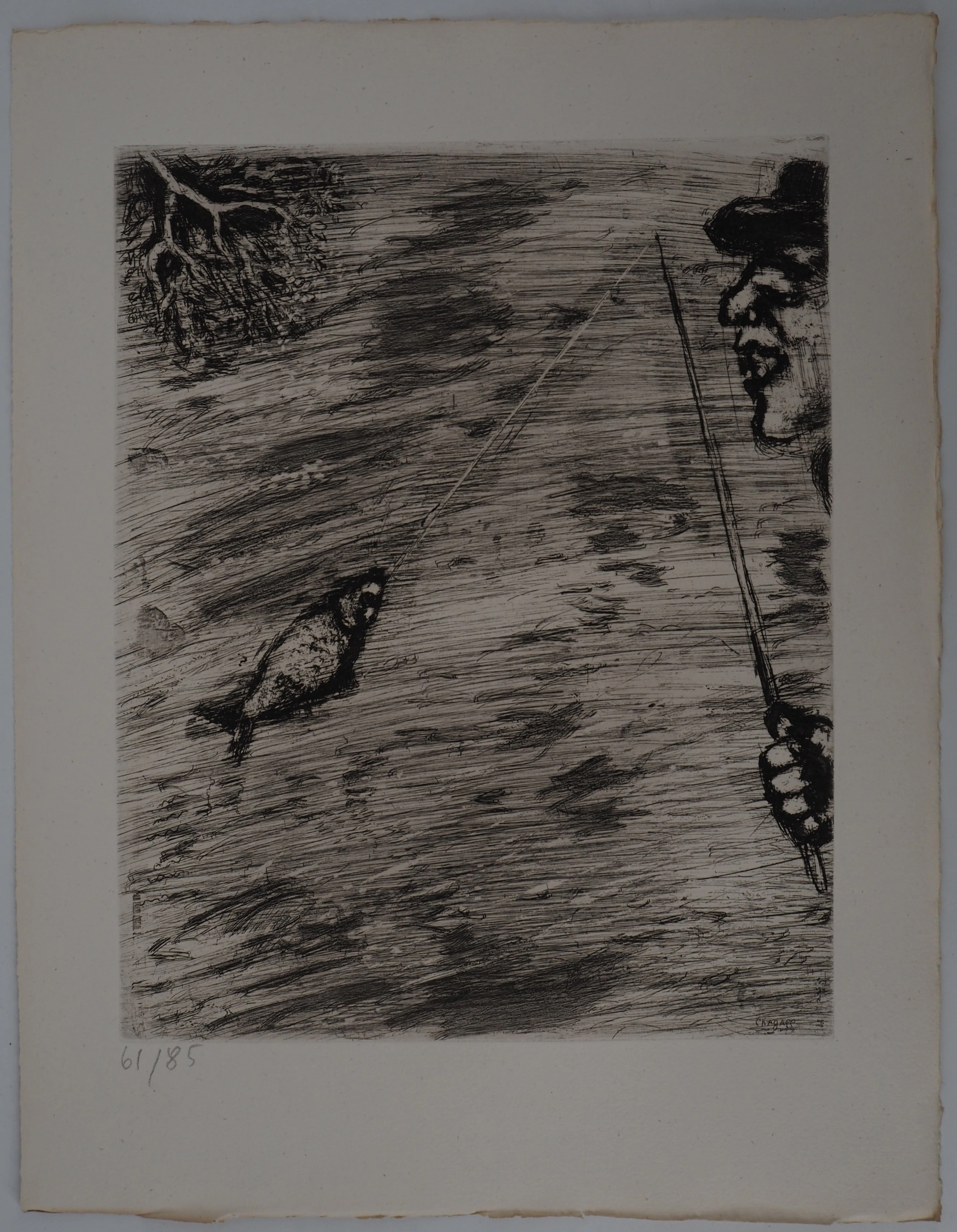 Marc CHAGALL : La pêche, Gravure originale signée