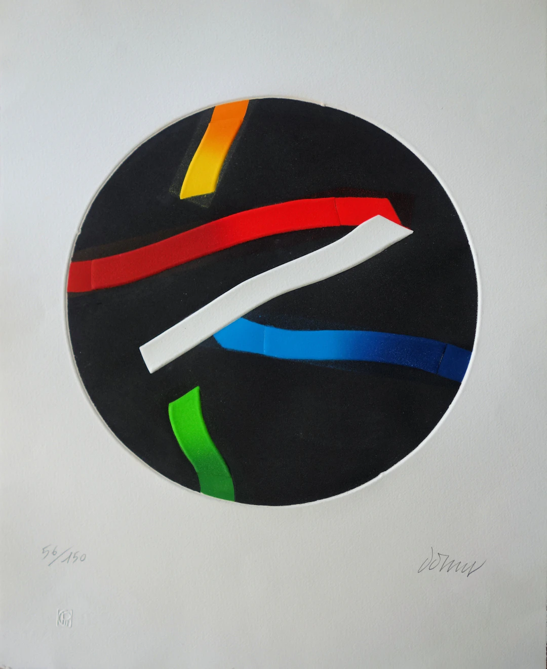 Bertrand DORNY : Composition annulaire, aquatinte originale signée