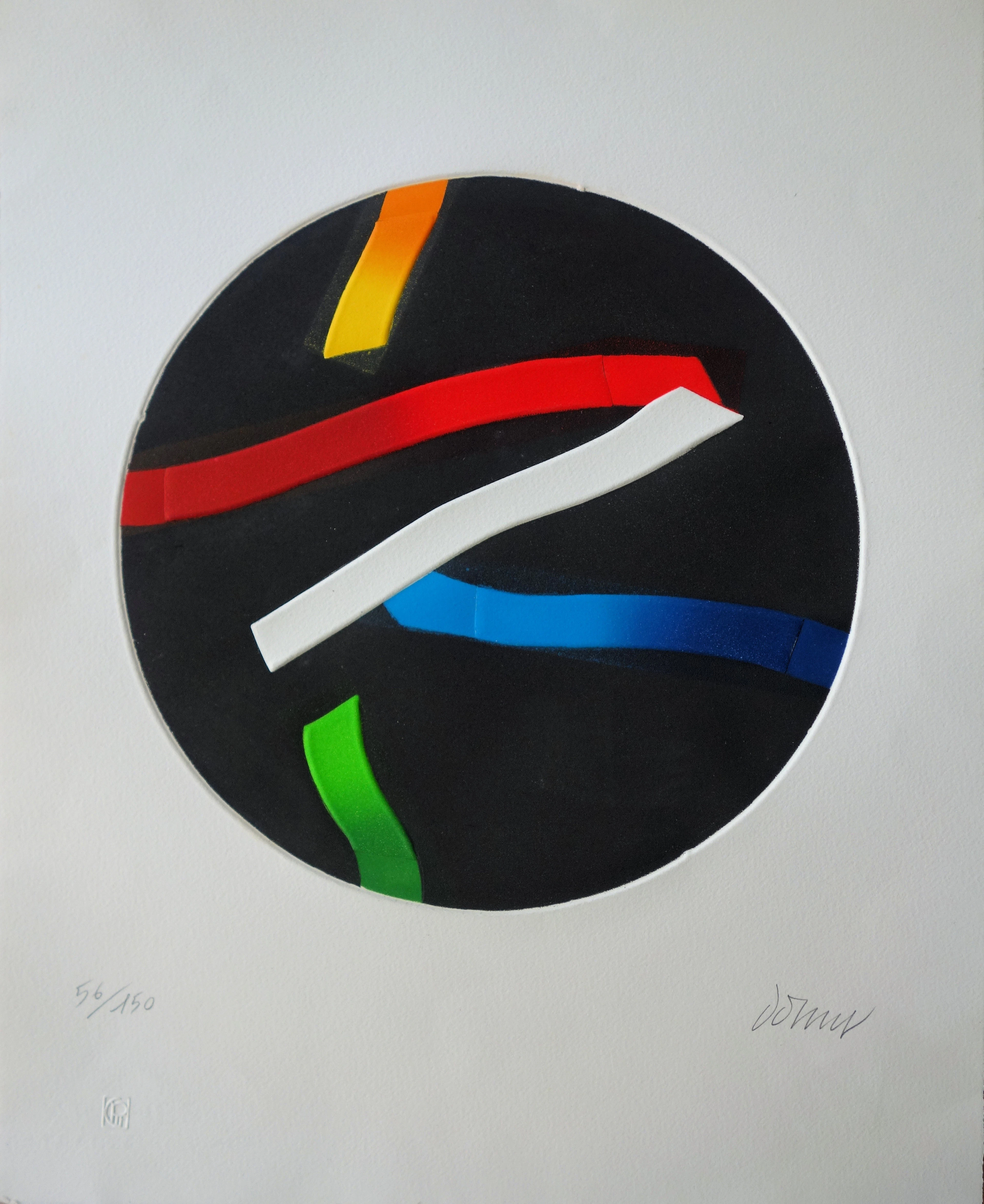 Bertrand DORNY : Composition annulaire, aquatinte originale signée