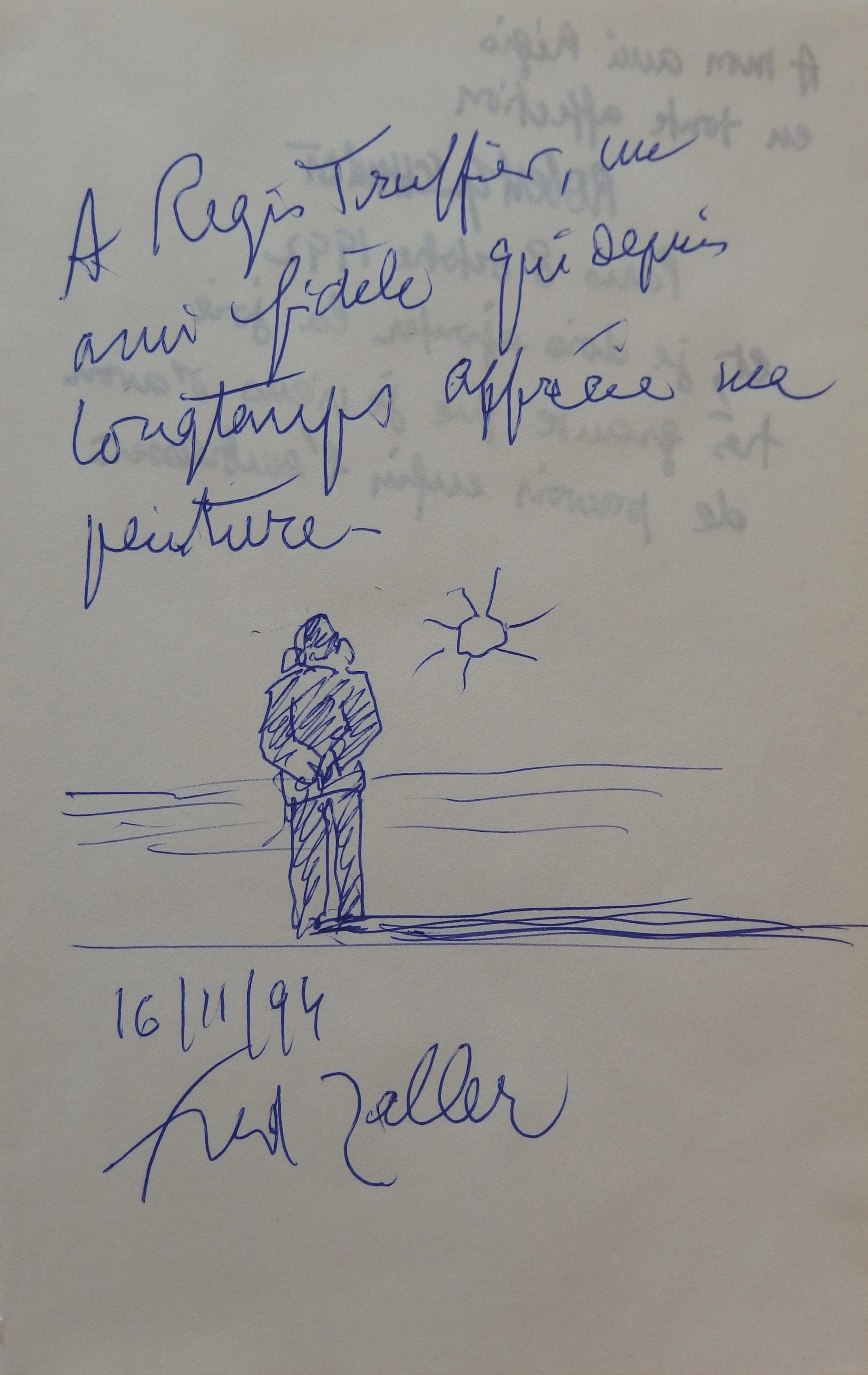 Fred ZELLER : Soleil levant - Dessin original au stylo bille Signé