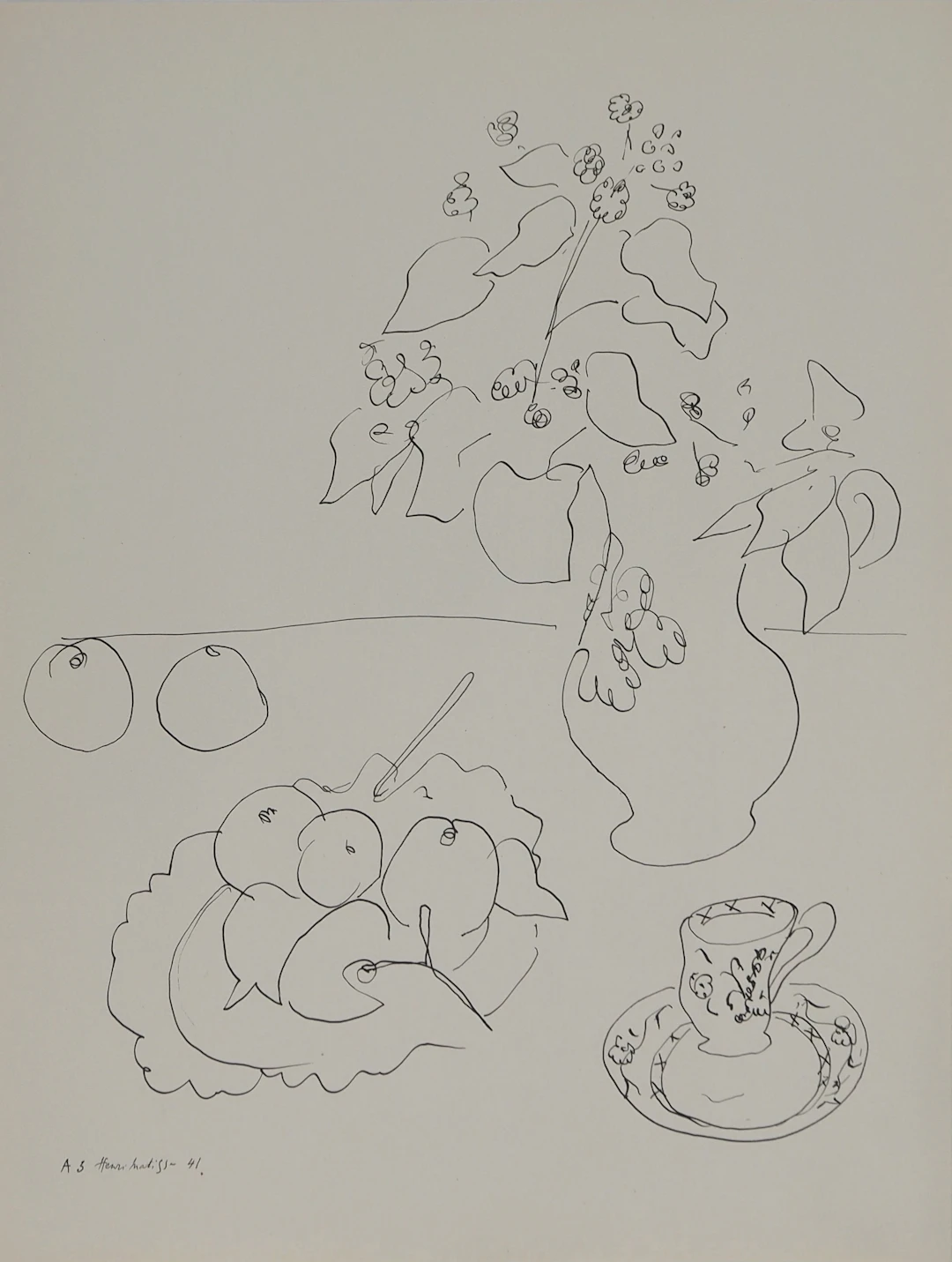 Henri MATISSE : Nature morte à la tasse, Lithographie signée