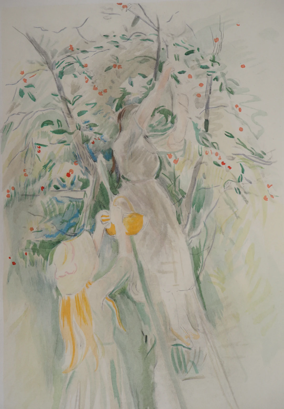 Berthe MORISOT (d’après) : Jeunes filles cueillant des cerises - Lithographie