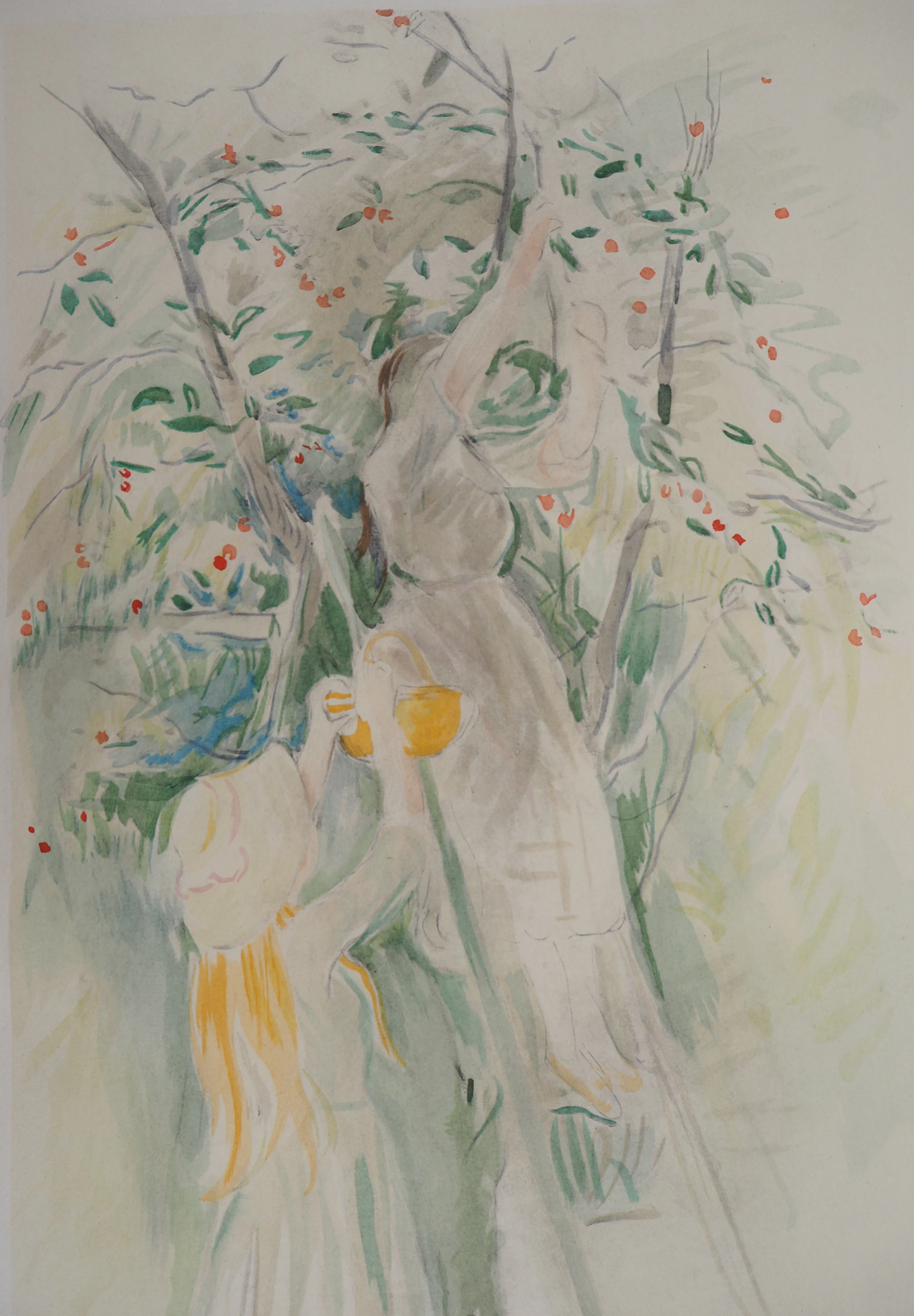 Berthe MORISOT (d’après) : Jeunes filles cueillant des cerises - Lithographie