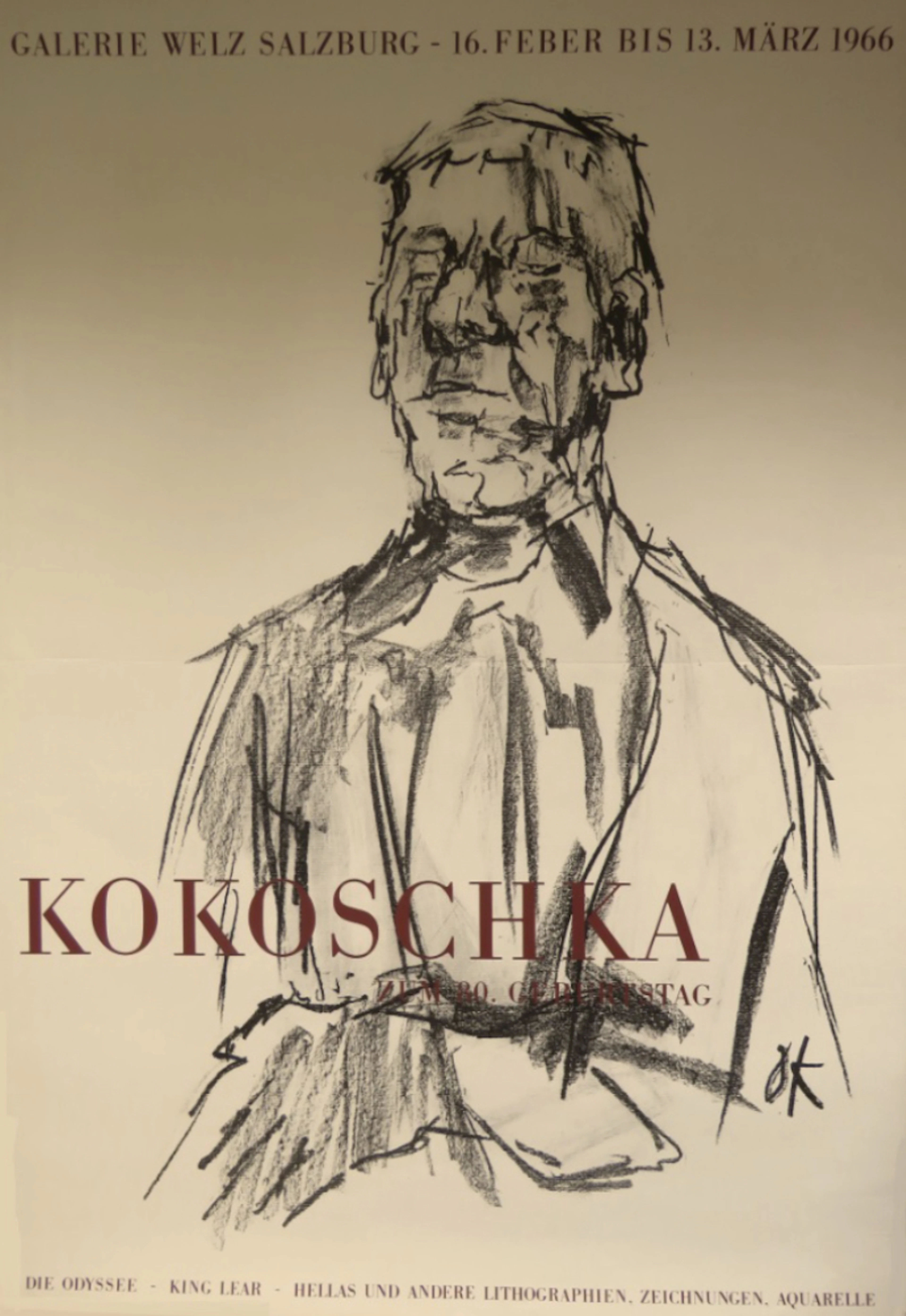 Oskar KOKOSCHKA - Salzburg, 1966 - Affiche originale d’exposition