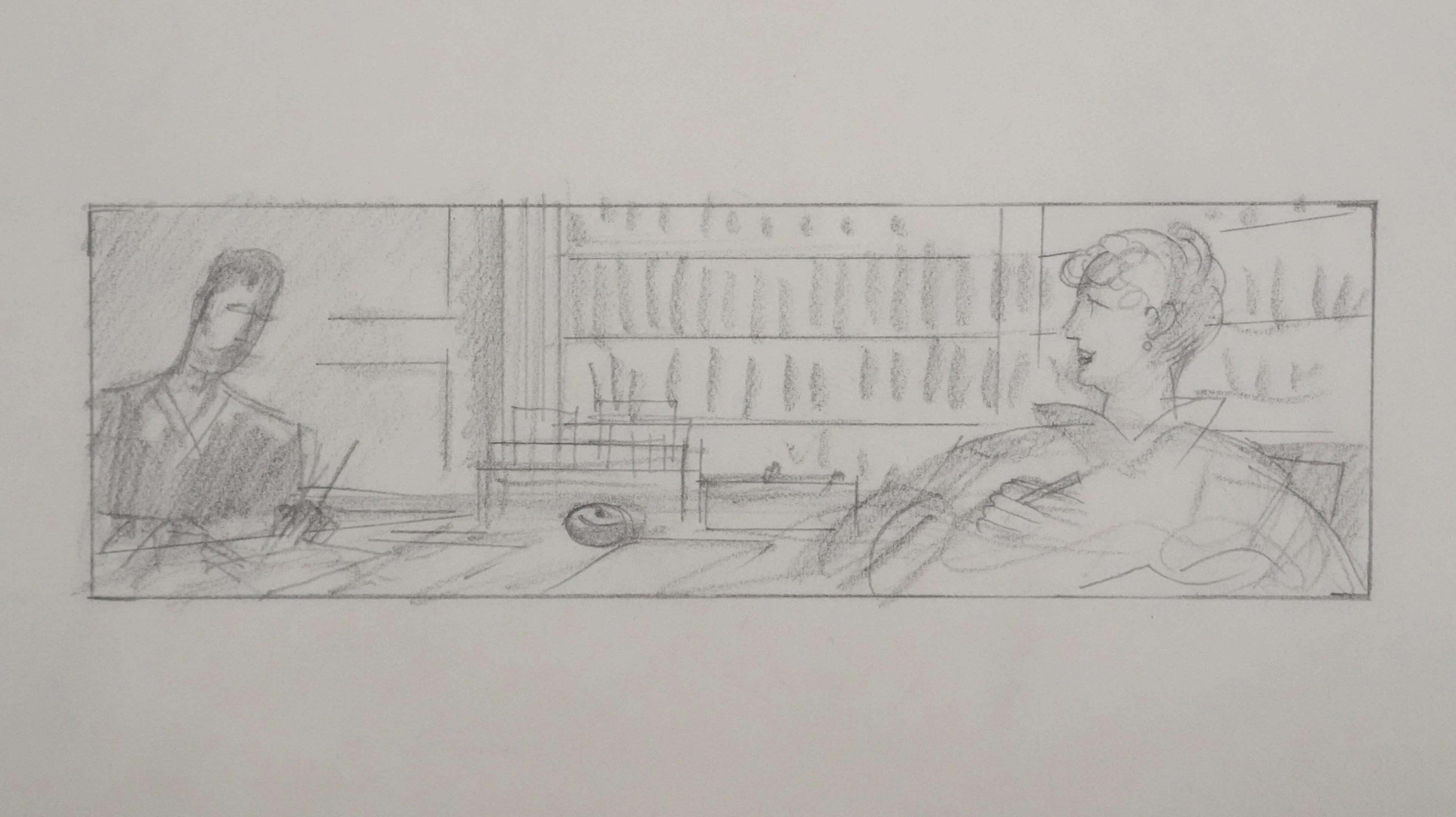 Jean-Emile LABOUREUR : L'article, Dessin original