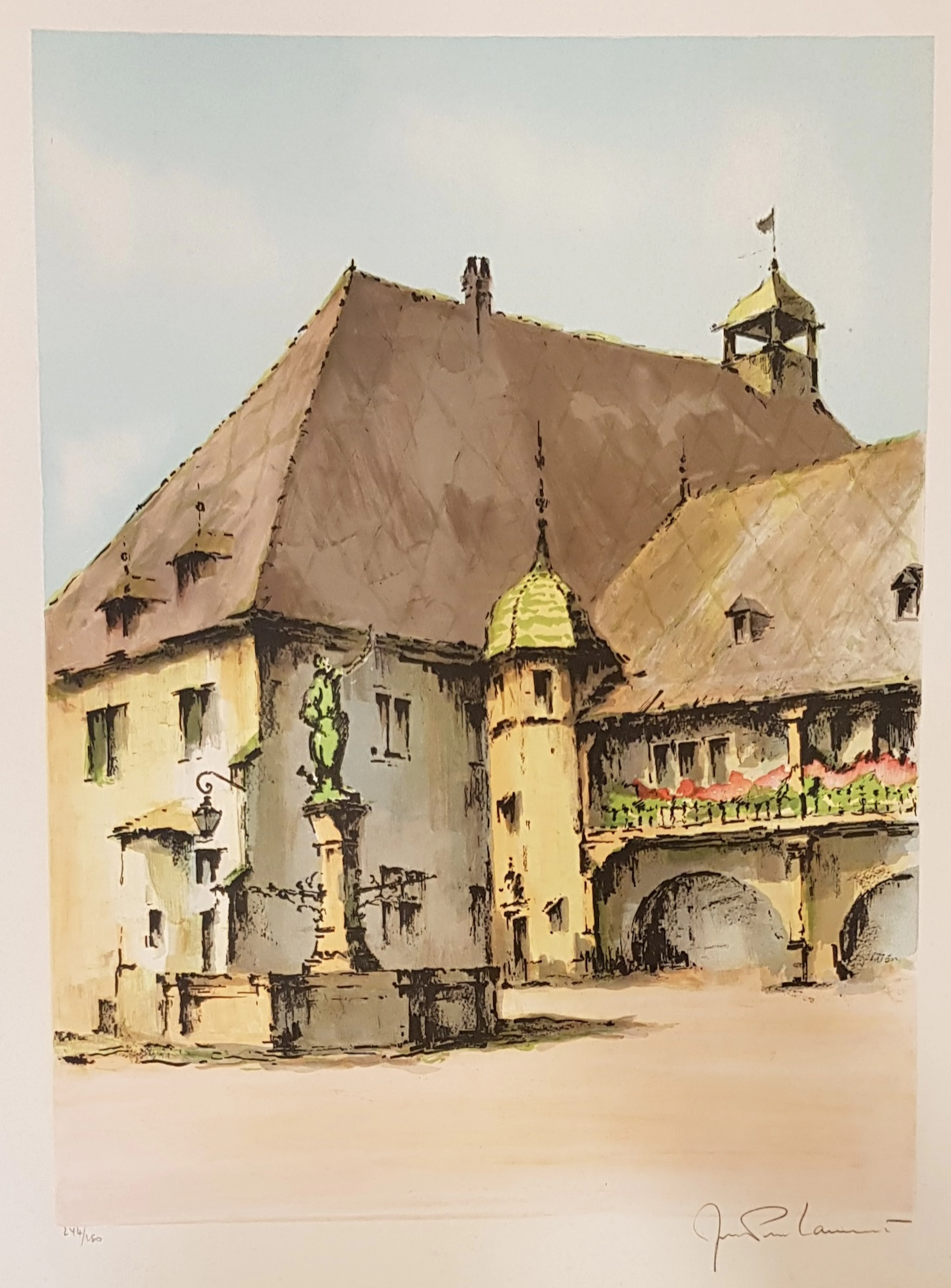 Jean Pierre LAURENT - La Fontaine, 1980 - Lithographie originale signée