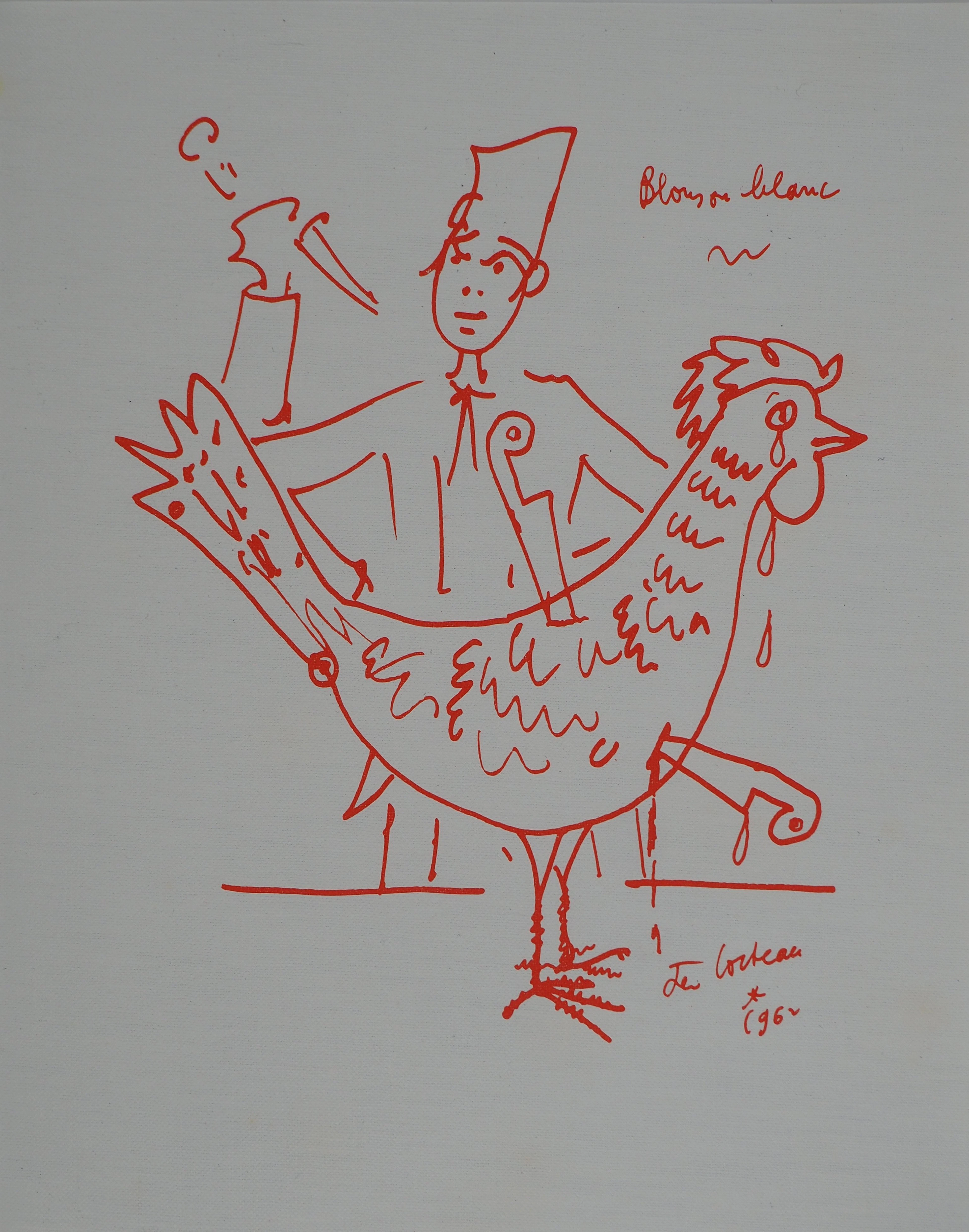 Jean COCTEAU : Le Poulet - Lithographie Originale Signée