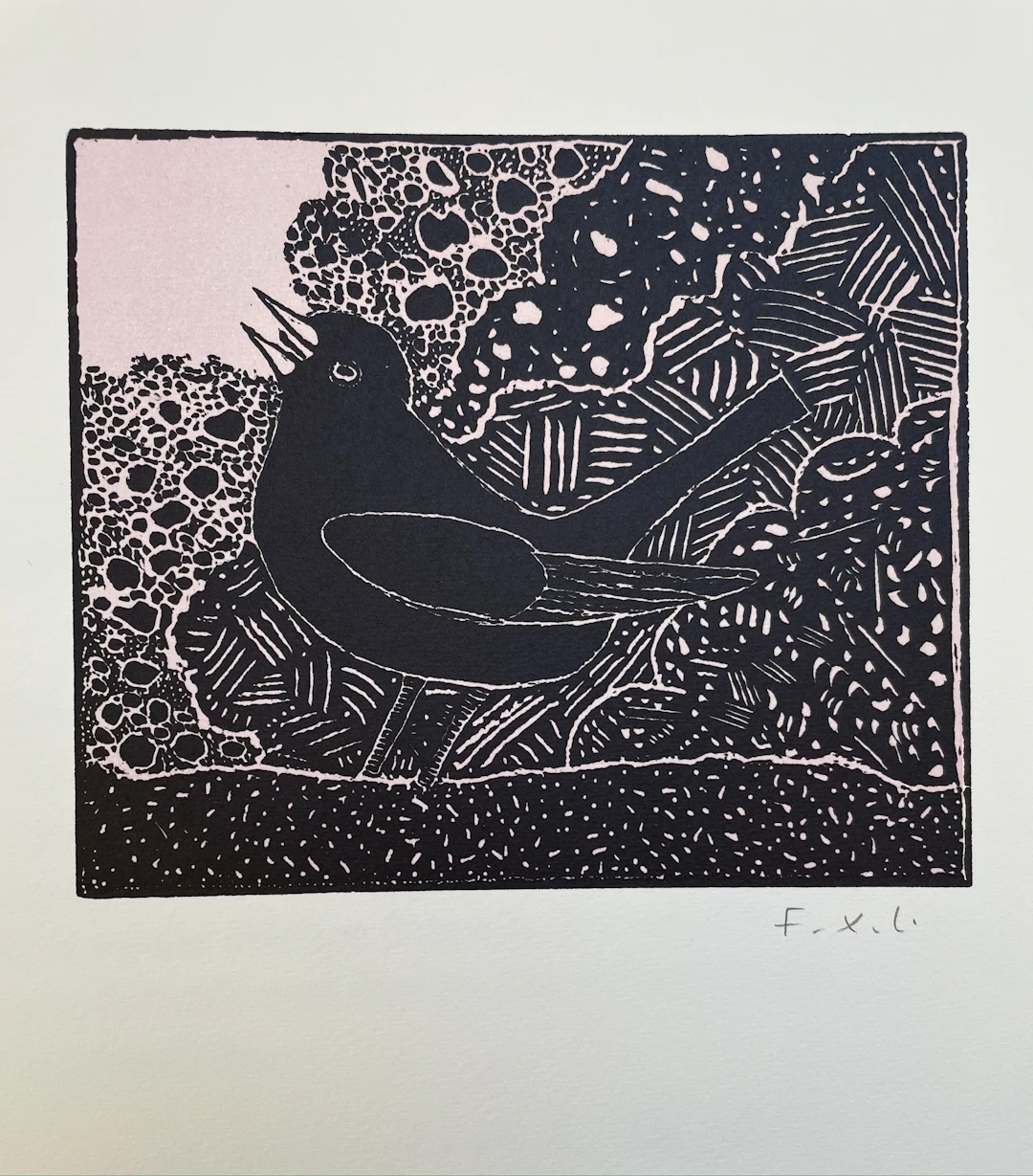 François-Xavier Lalanne (1927-2008) - Le merle, 2003 - Gravure sur bois