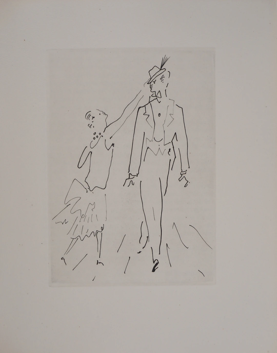 Jean COCTEAU : Le bal du comte d’Orgel, Essayages, Gravure originale