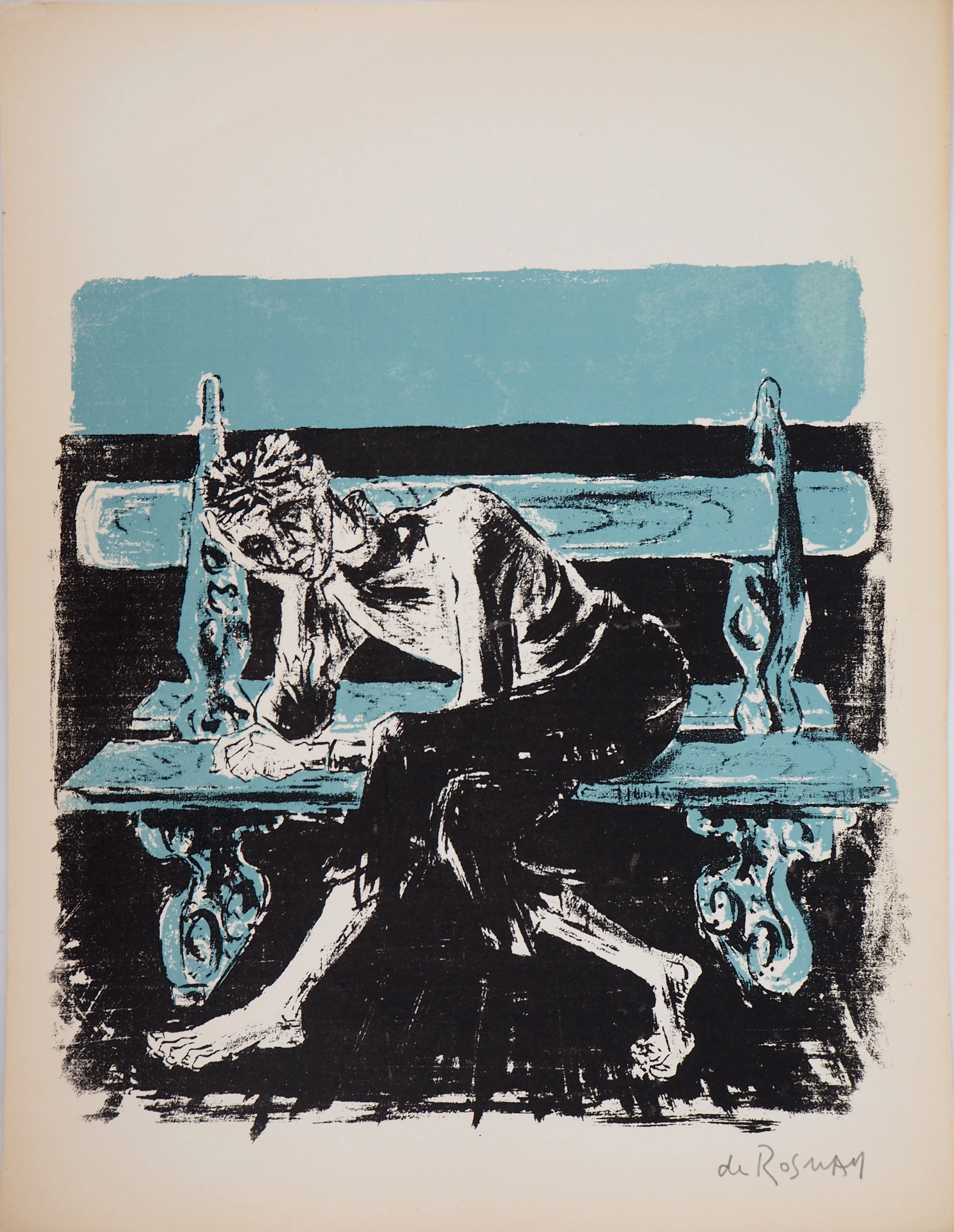 Gaétan de ROSNAY : Hommage au Penseur de Rodin, 1951 - Sérigraphie