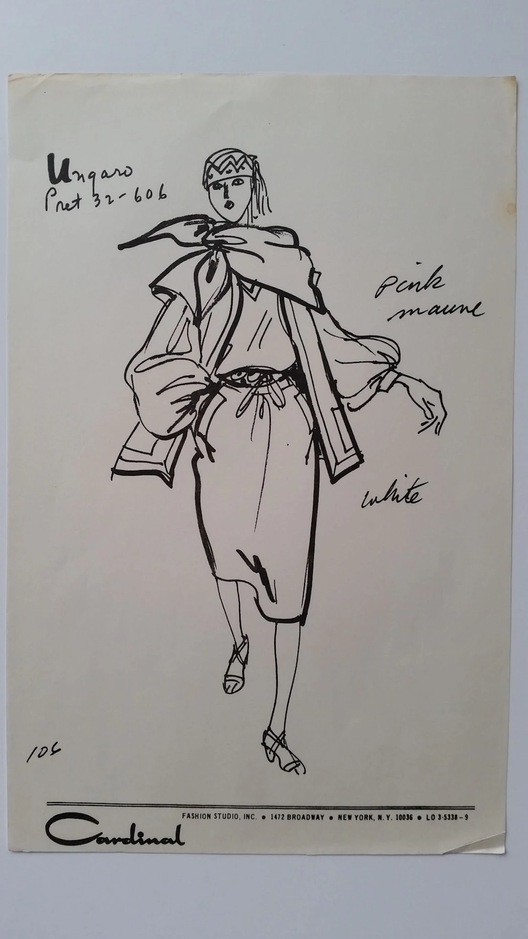 Emanuel Ungaro - Croquis ensemble robe et veste - Pink mauve
