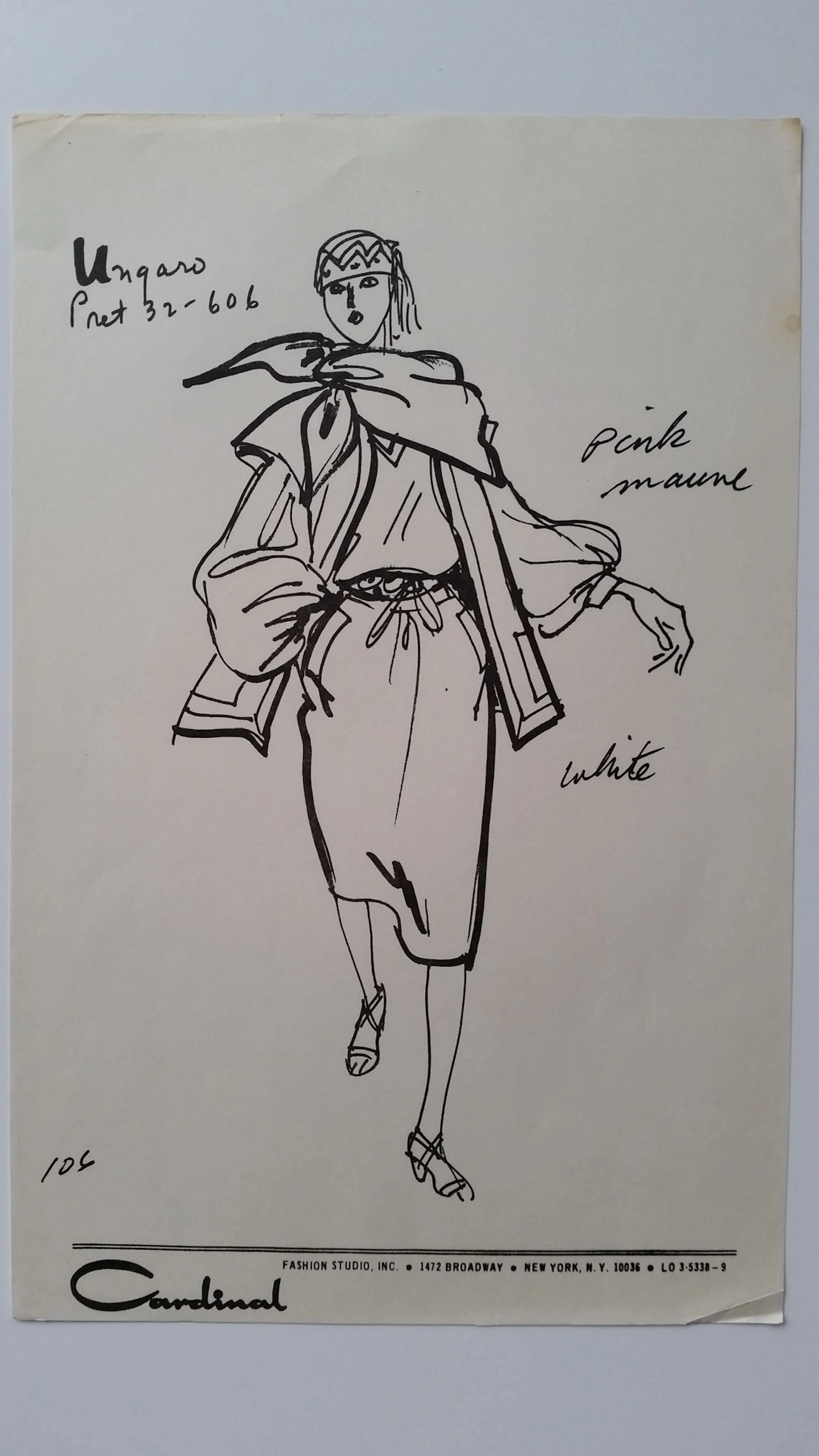 Emanuel Ungaro - Croquis ensemble robe et veste - Pink mauve