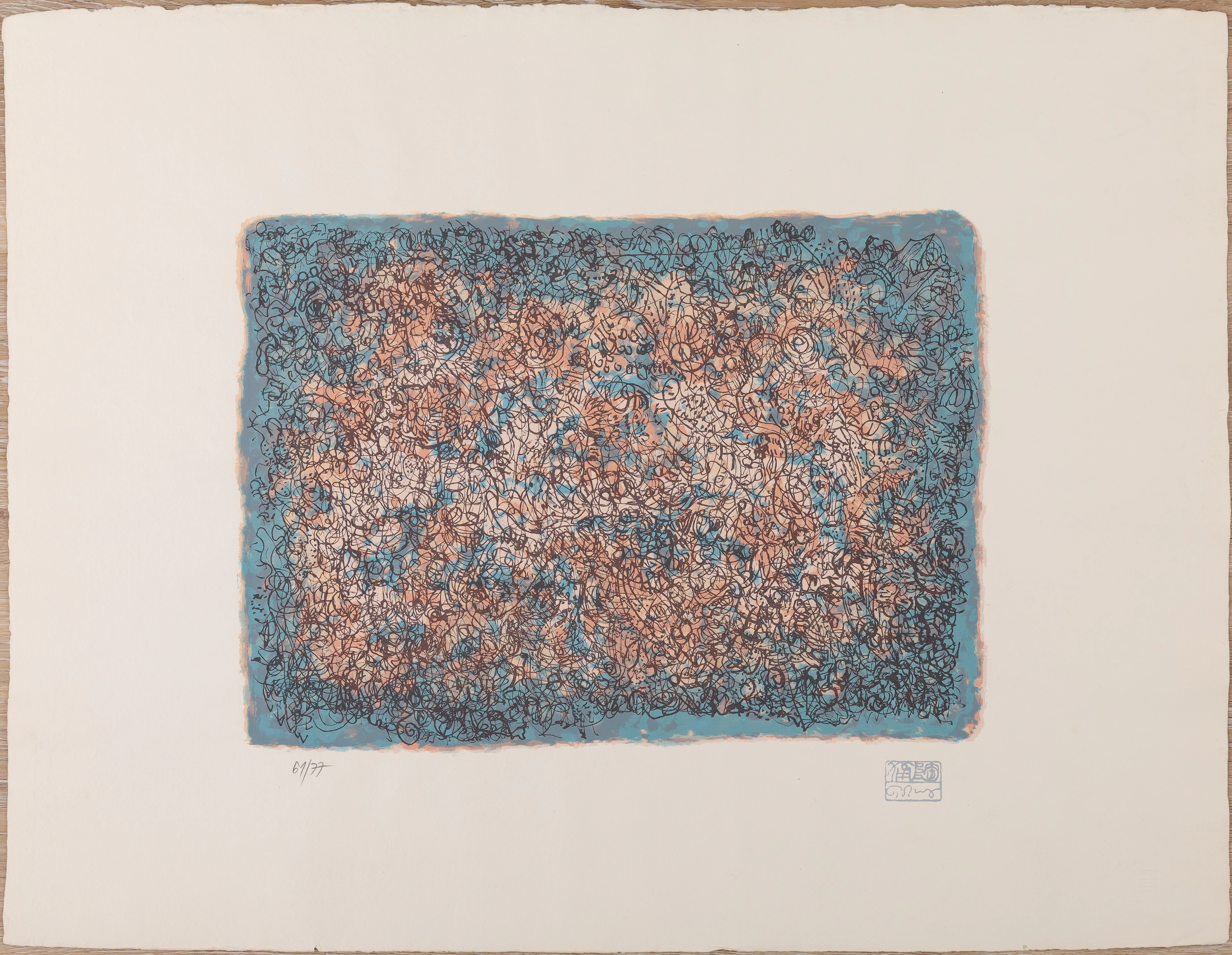Mark TOBEY : Rêverie bleue - Sérigraphie originale signée