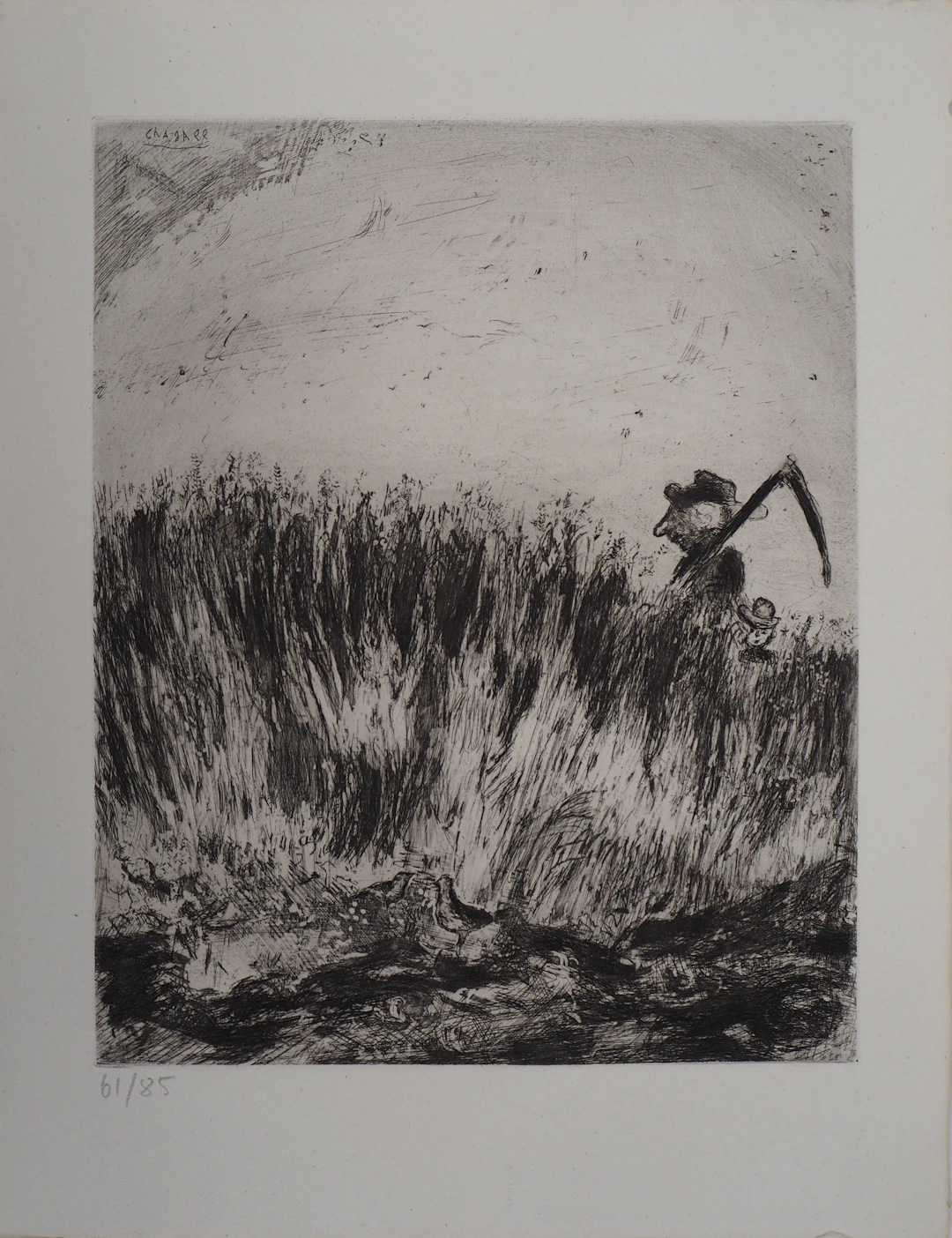 Marc CHAGALL : Le champ, Gravure originale signée