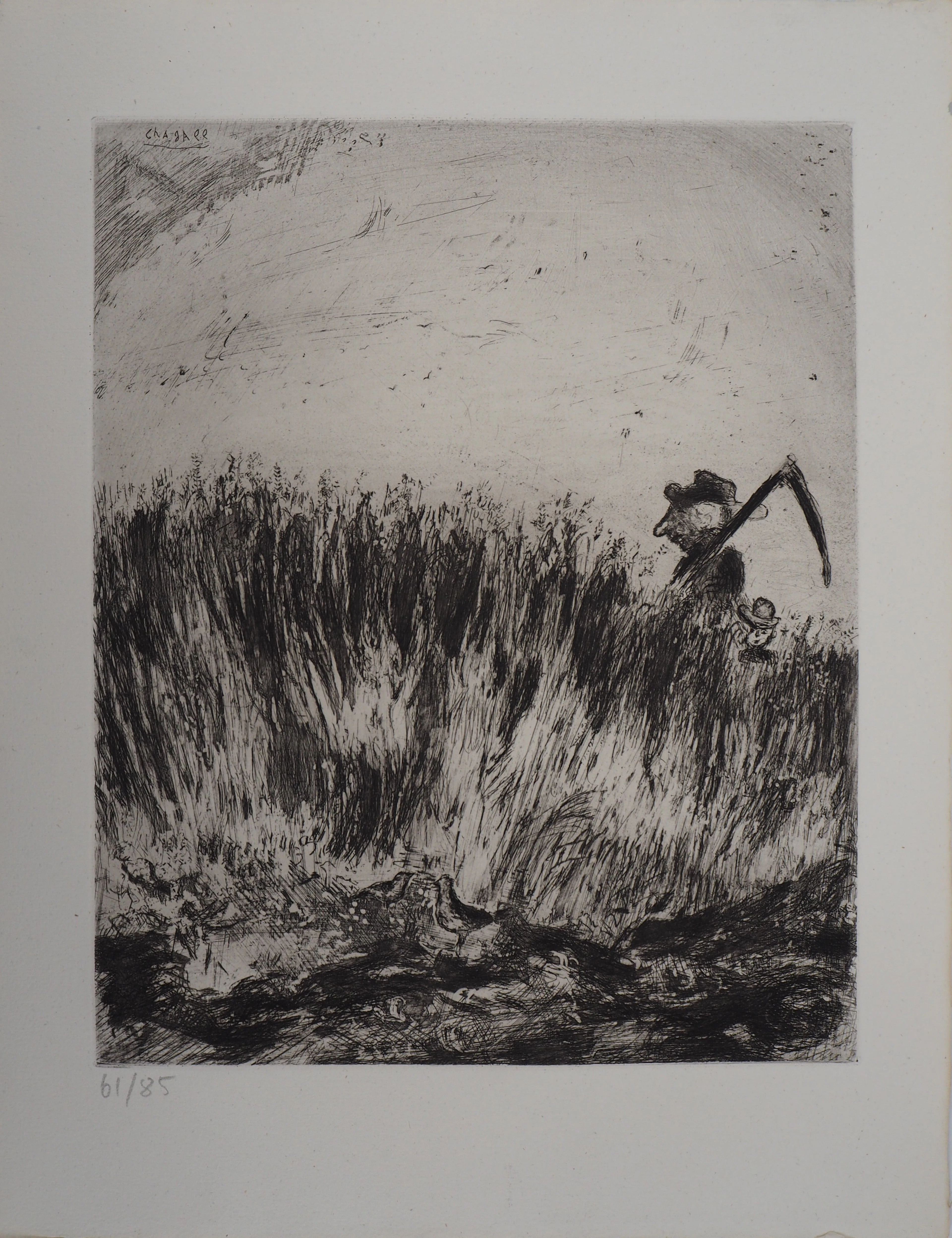 Marc CHAGALL : Le champ, Gravure originale signée