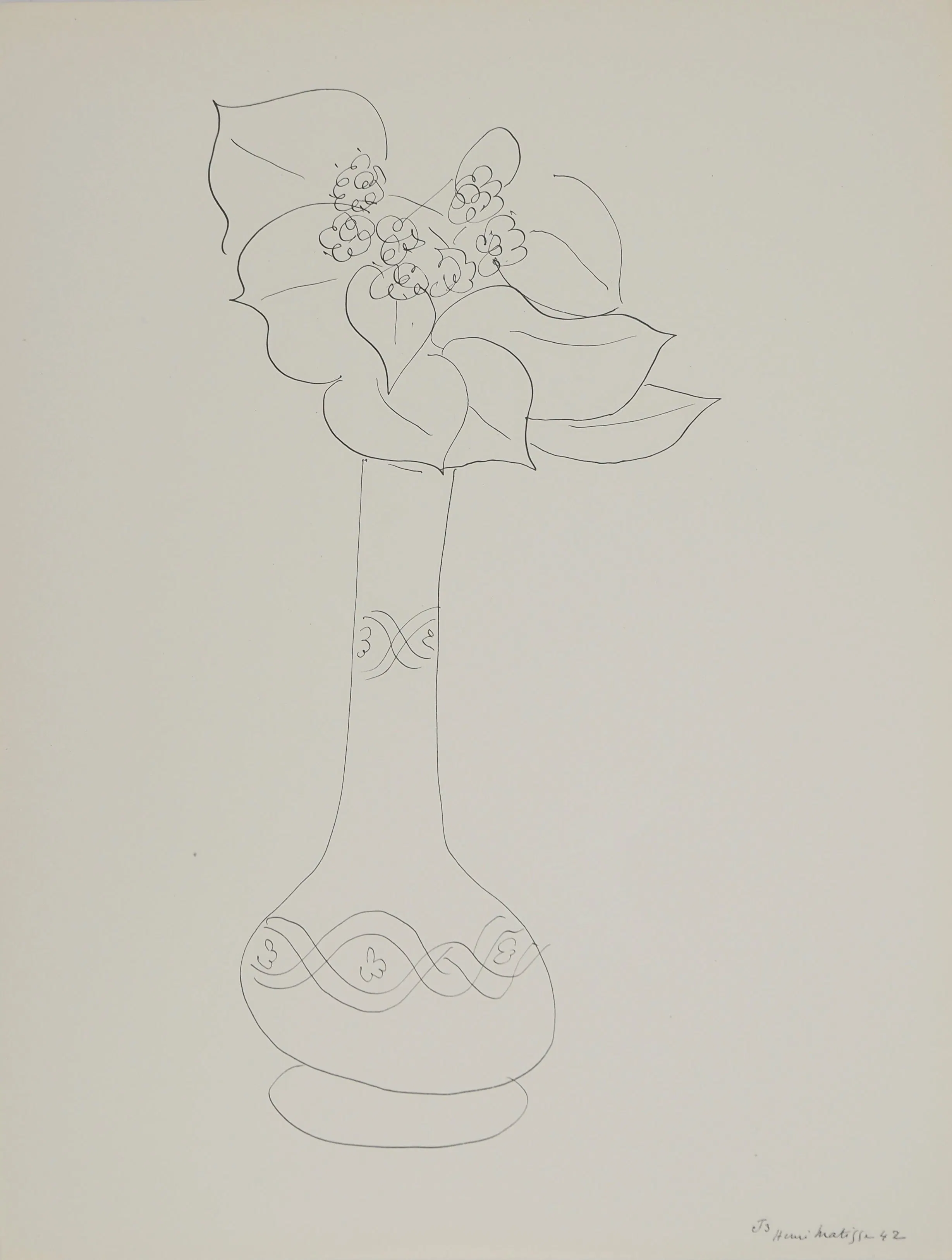 Henri MATISSE : Etude de vase, Lithographie signée