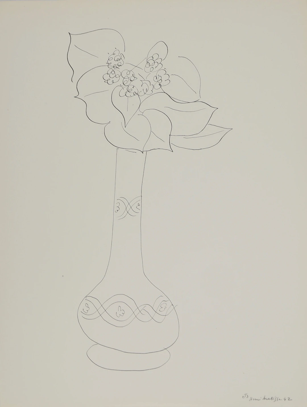 Henri MATISSE : Etude de vase, Lithographie signée