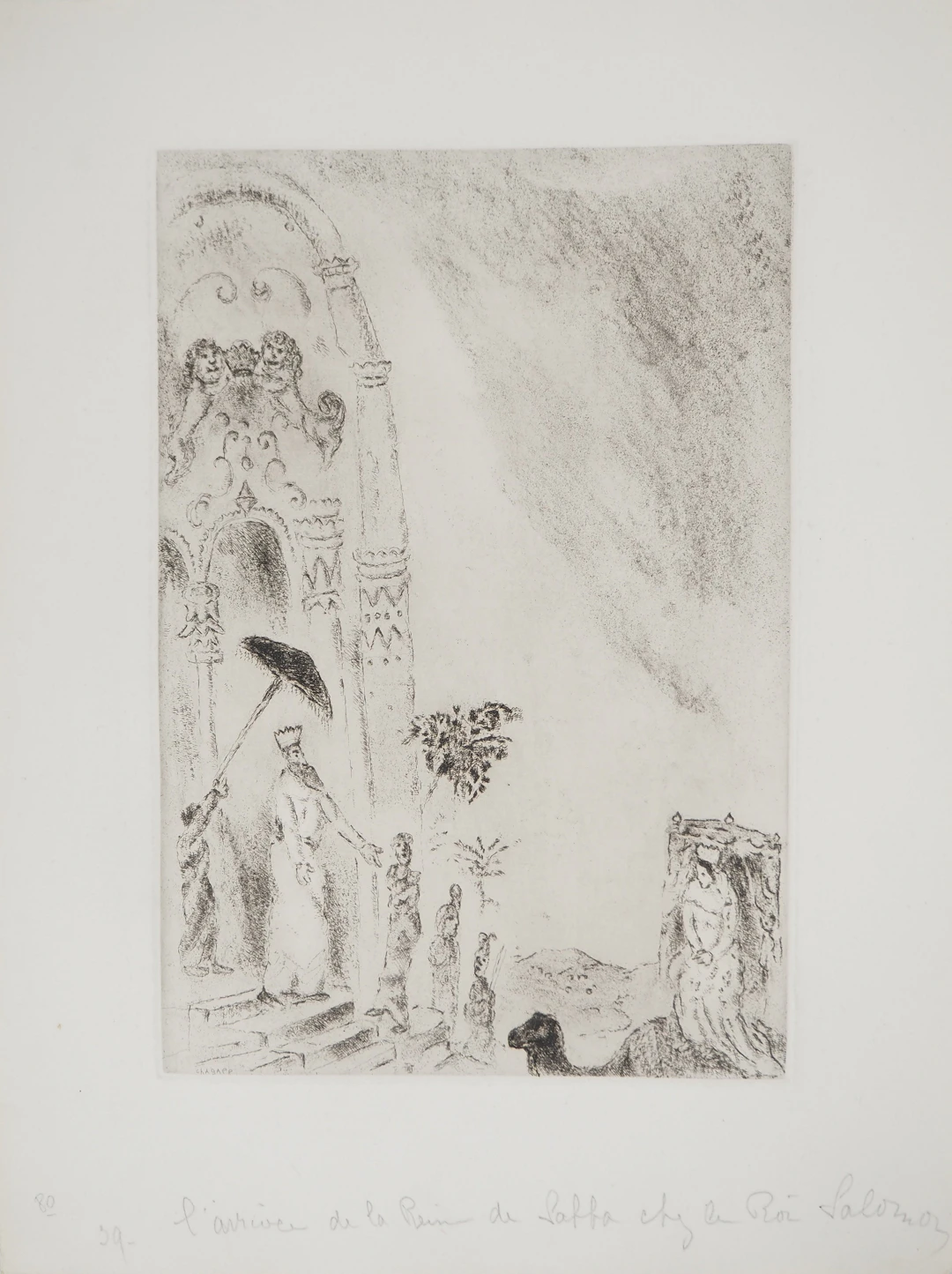 Marc CHAGALL : La reine de Saba, Gravure originale signée
