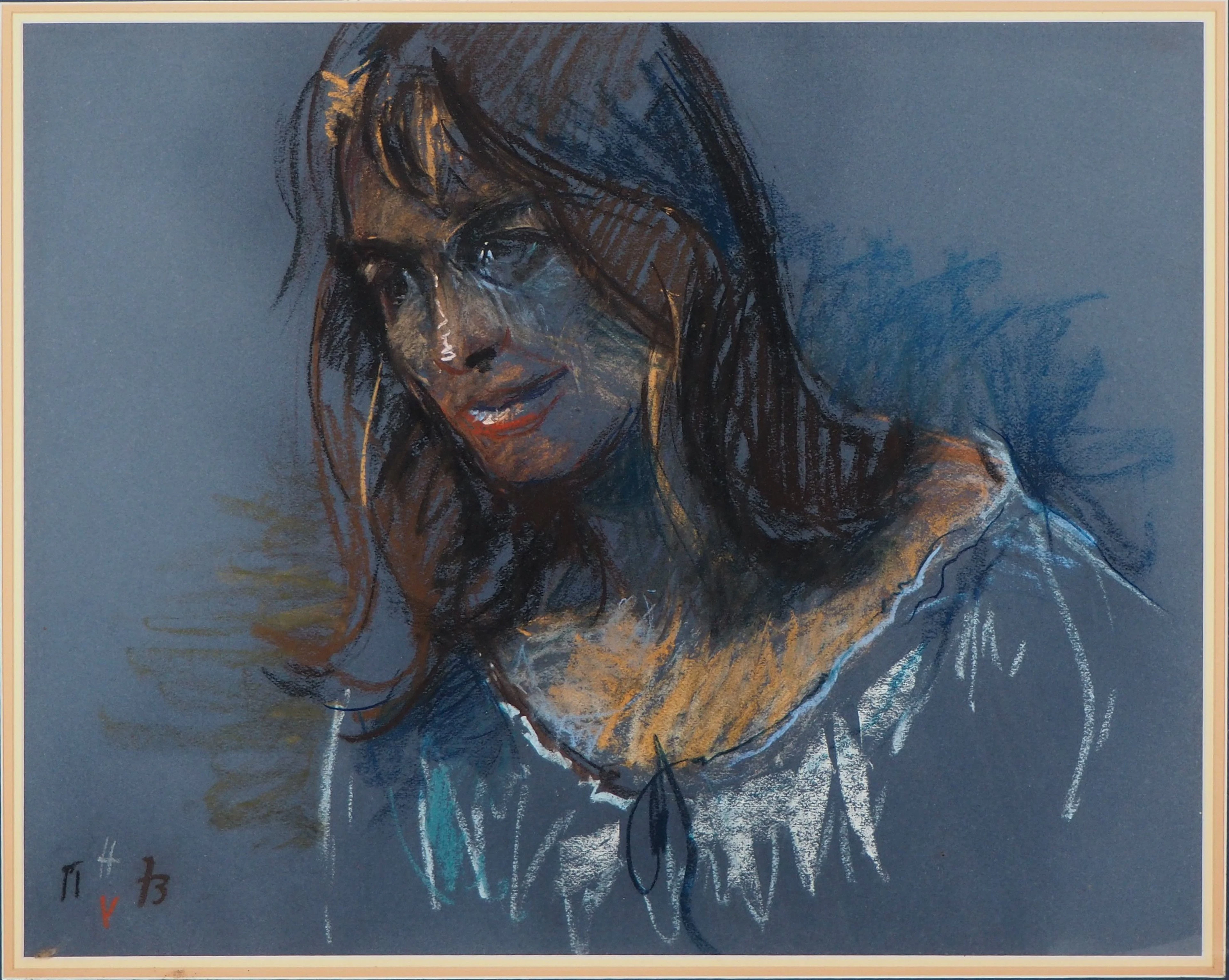 Jean HELION - Portrait de femme, 1973 - Dessin signé