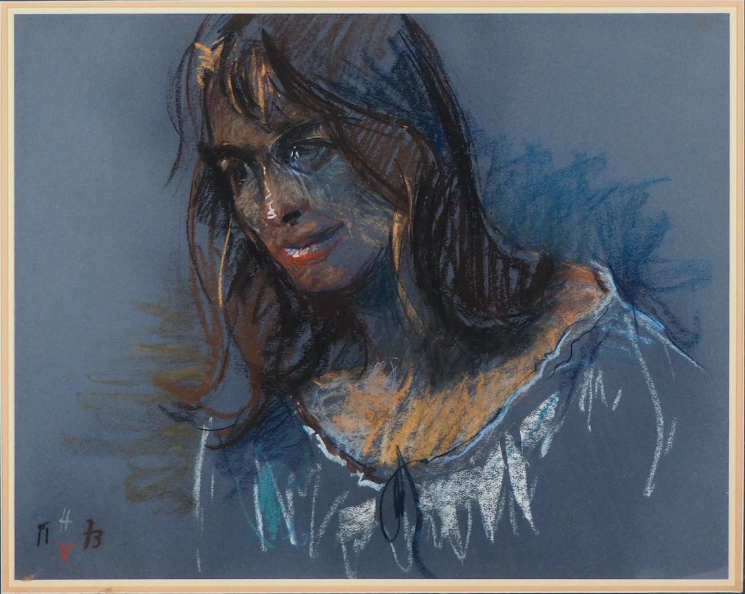 Jean HELION - Portrait de femme, 1973 - Dessin signé