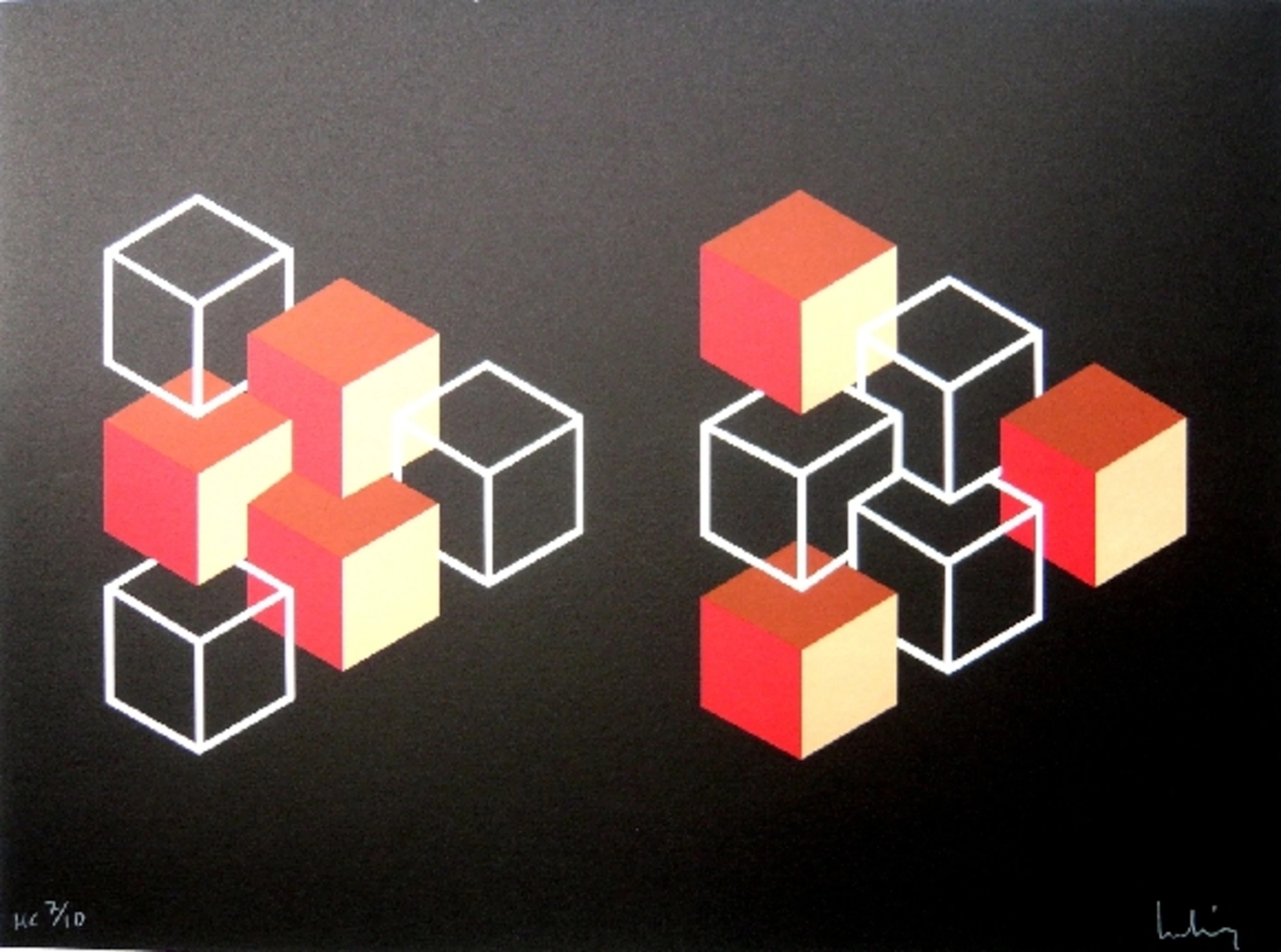 Josep MOLINS - Falsaciones del triangulo de Penrose 5, Lithographie signée 2003