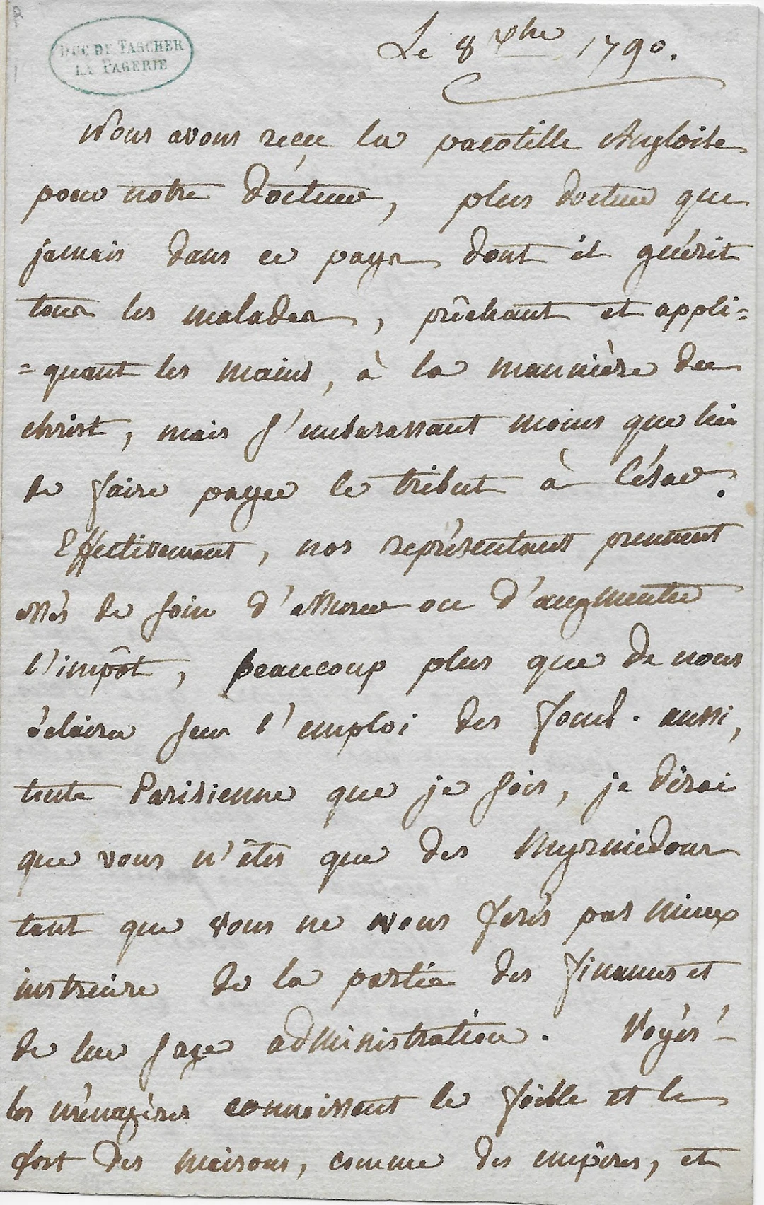 Madame ROLAND – Lettre autographe signée - Révolution française