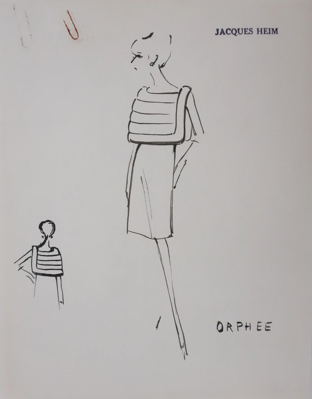 Jacques HEIM : Robe Orphée, Dessin original signé