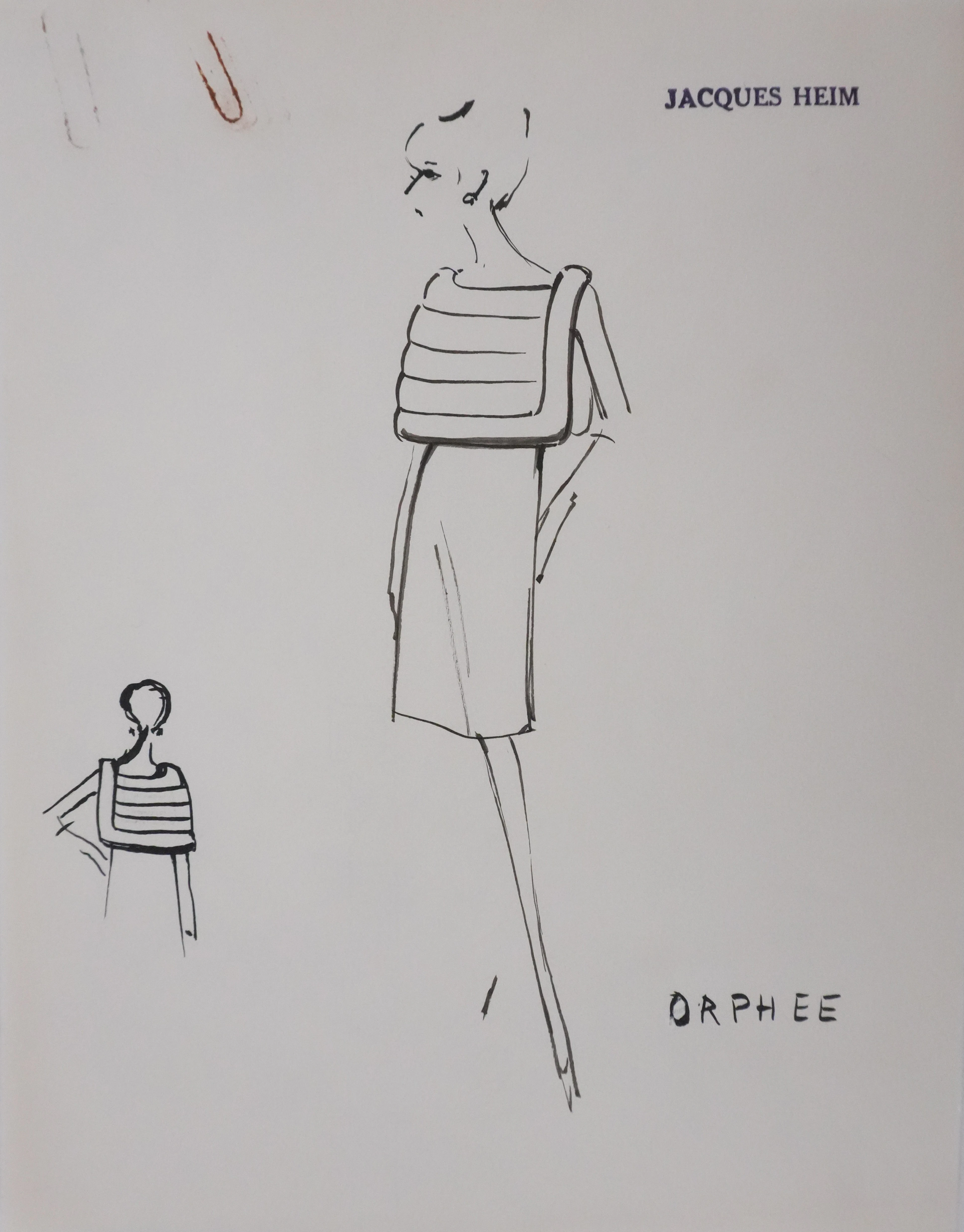 Jacques HEIM : Robe Orphée, Dessin original signé