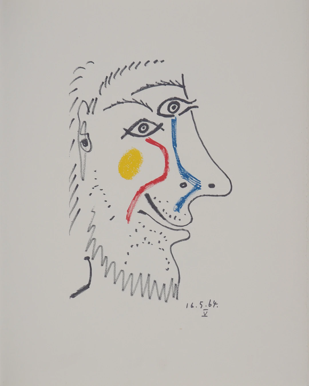 Pablo PICASSO : Le Goût du Bonheur, Portrait aux larmes, Lithographie