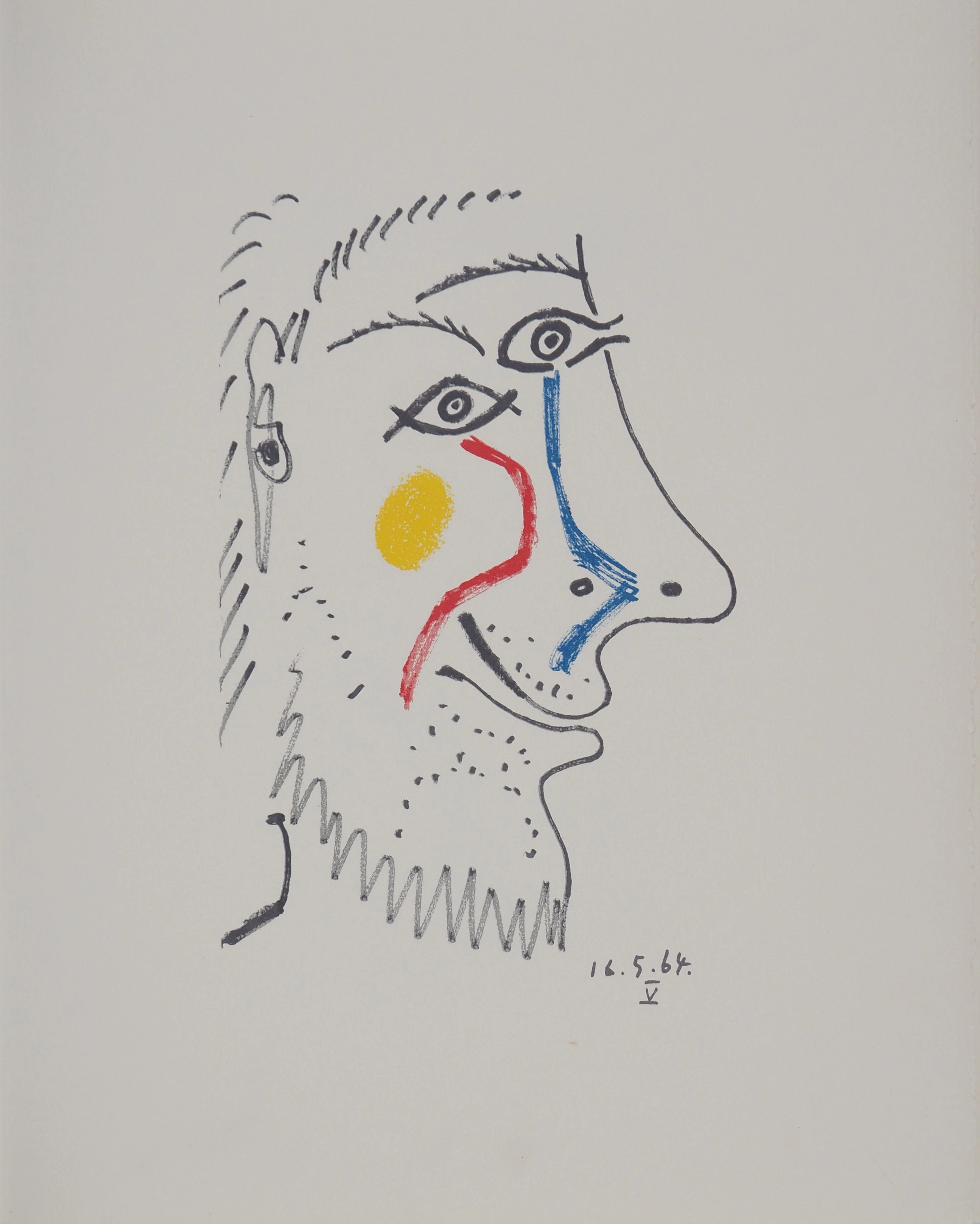 Pablo PICASSO : Le Goût du Bonheur, Portrait aux larmes, Lithographie
