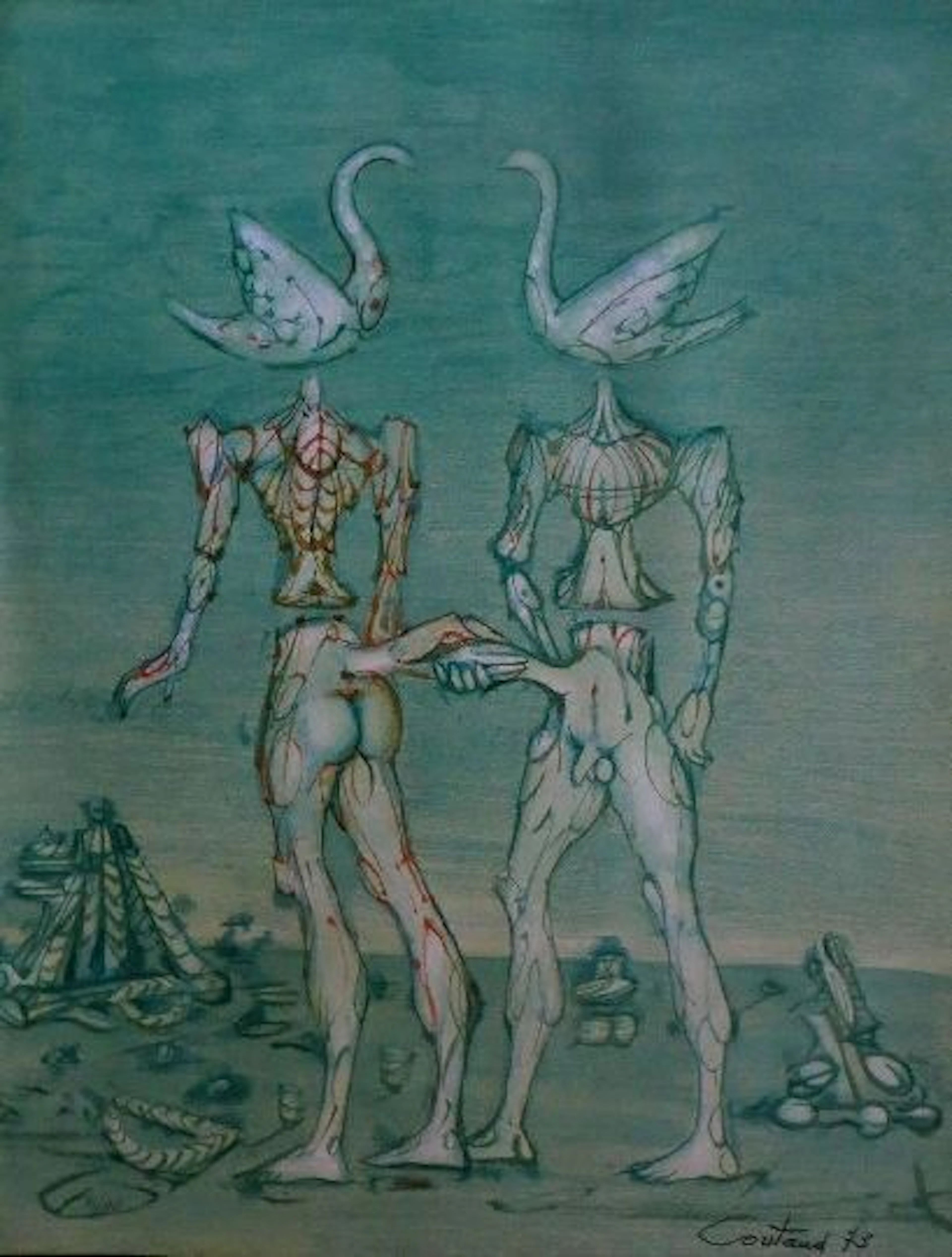 Lucien COUTAUD - Sans titre, 1973 - Lithographie signée au crayon