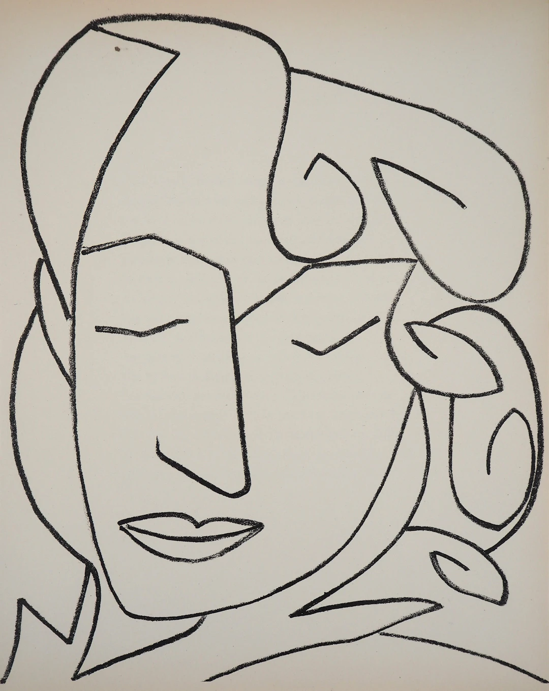 Françoise GILOT : Femme aux yeux clos, 1951 - Lithographie originale