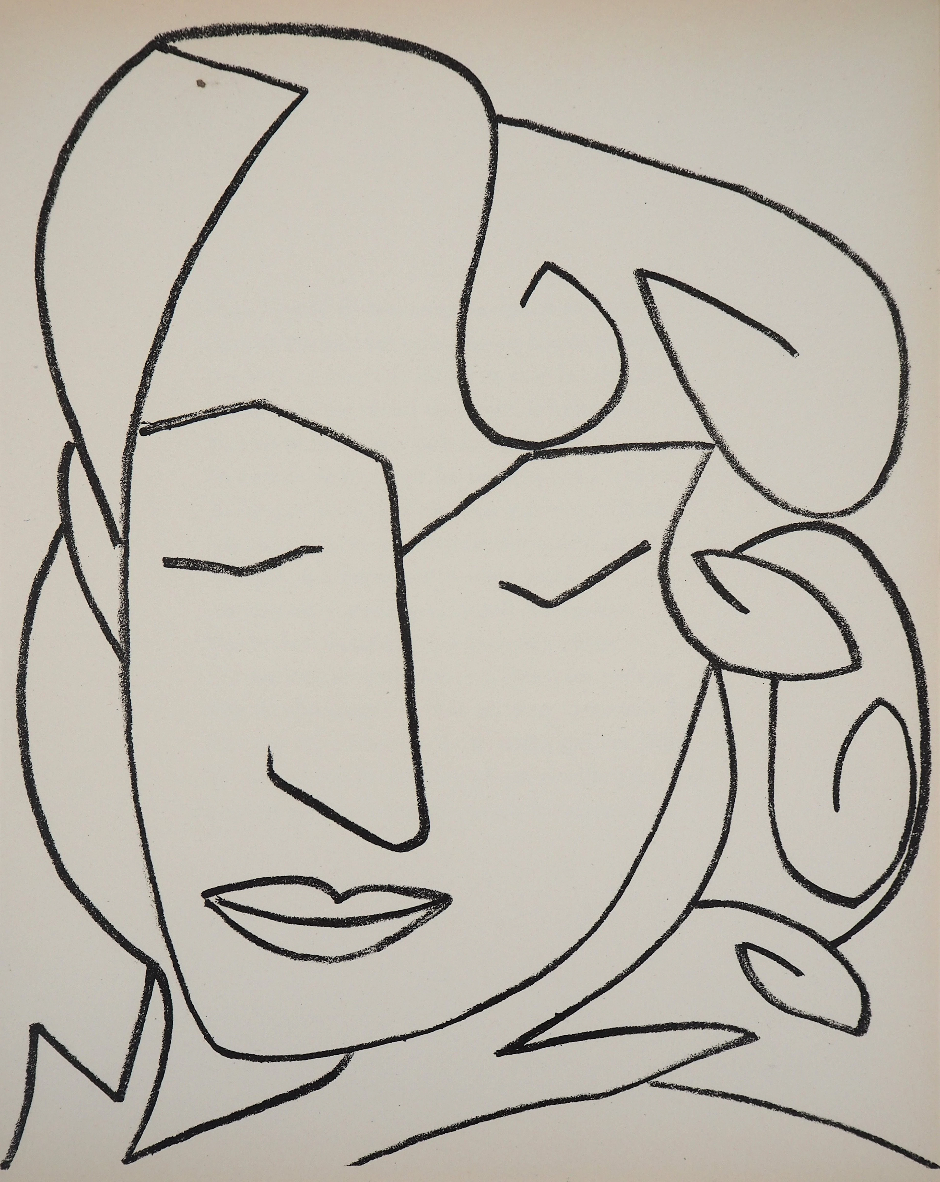 Françoise GILOT : Femme aux yeux clos, 1951 - Lithographie originale