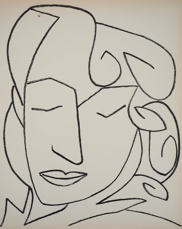 Françoise GILOT : Femme aux yeux clos, 1951 - Lithographie originale