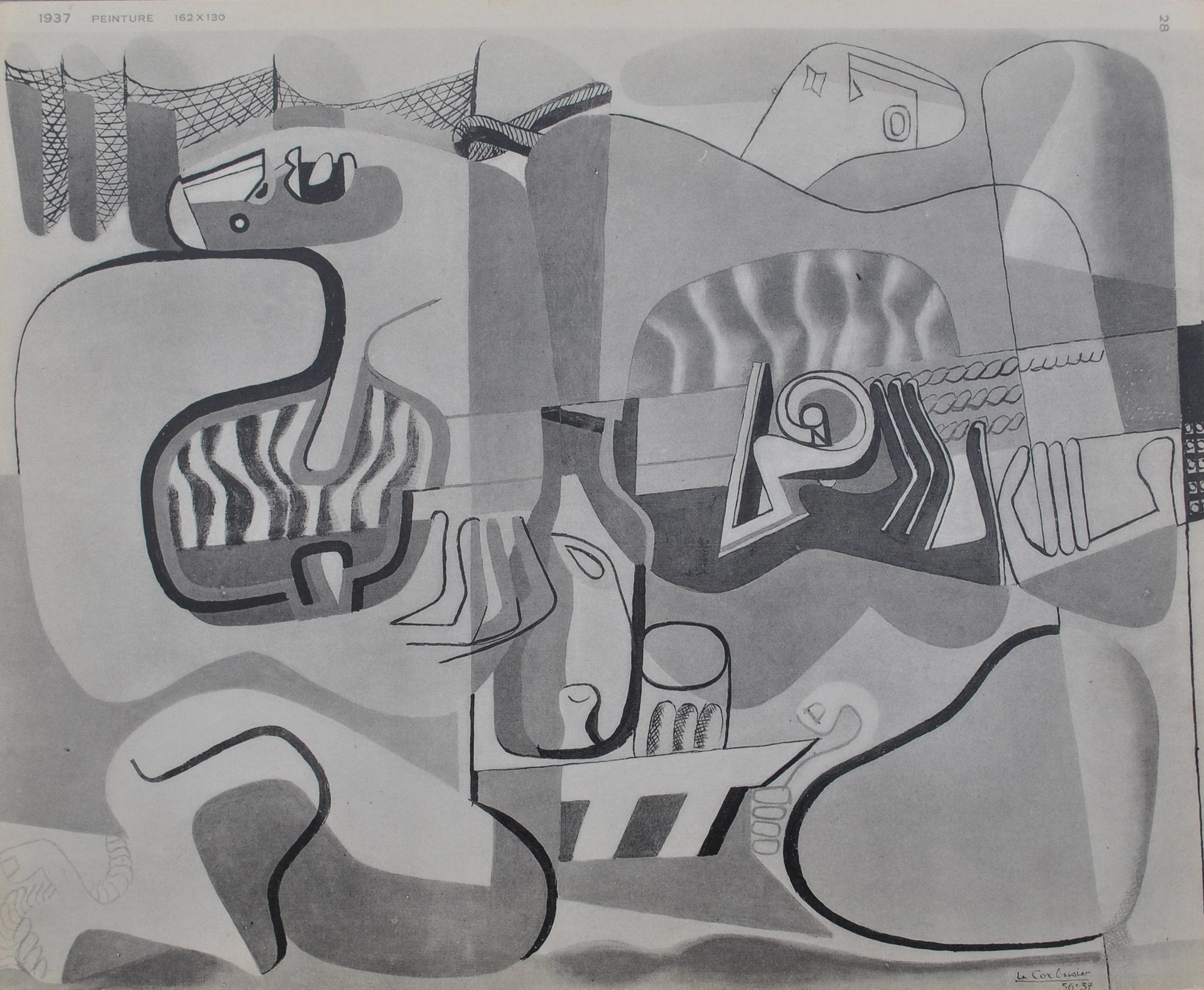 LE CORBUSIER : Joueuse de violon et de guitare, héliogravure signée, 1938