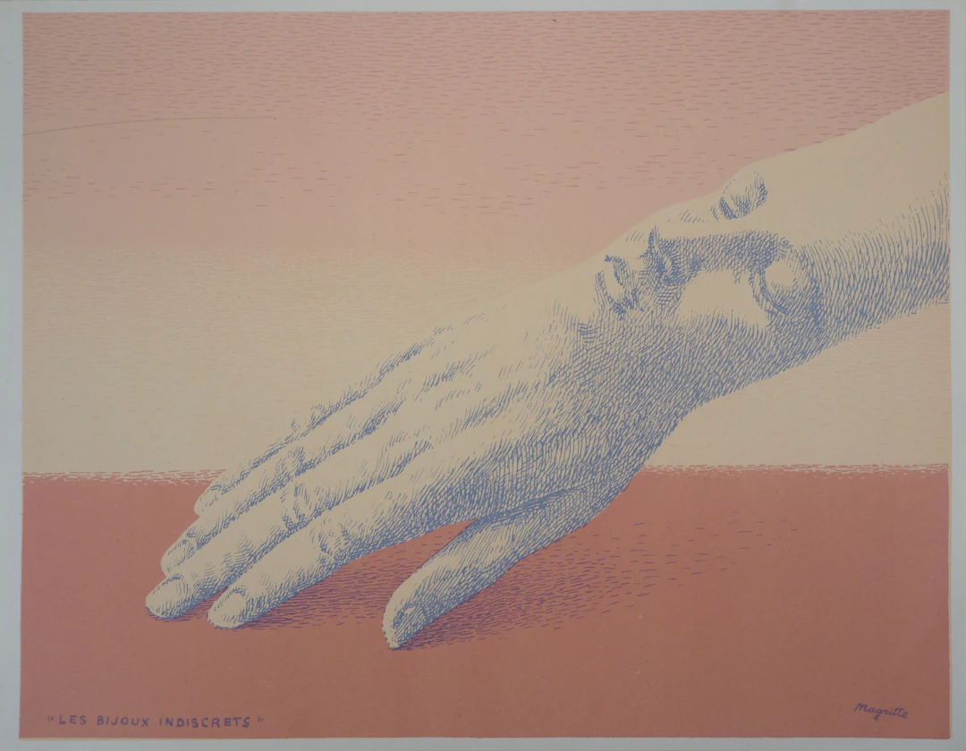 René MAGRITTE : Les bijoux indiscrets, Lithographie originale signée