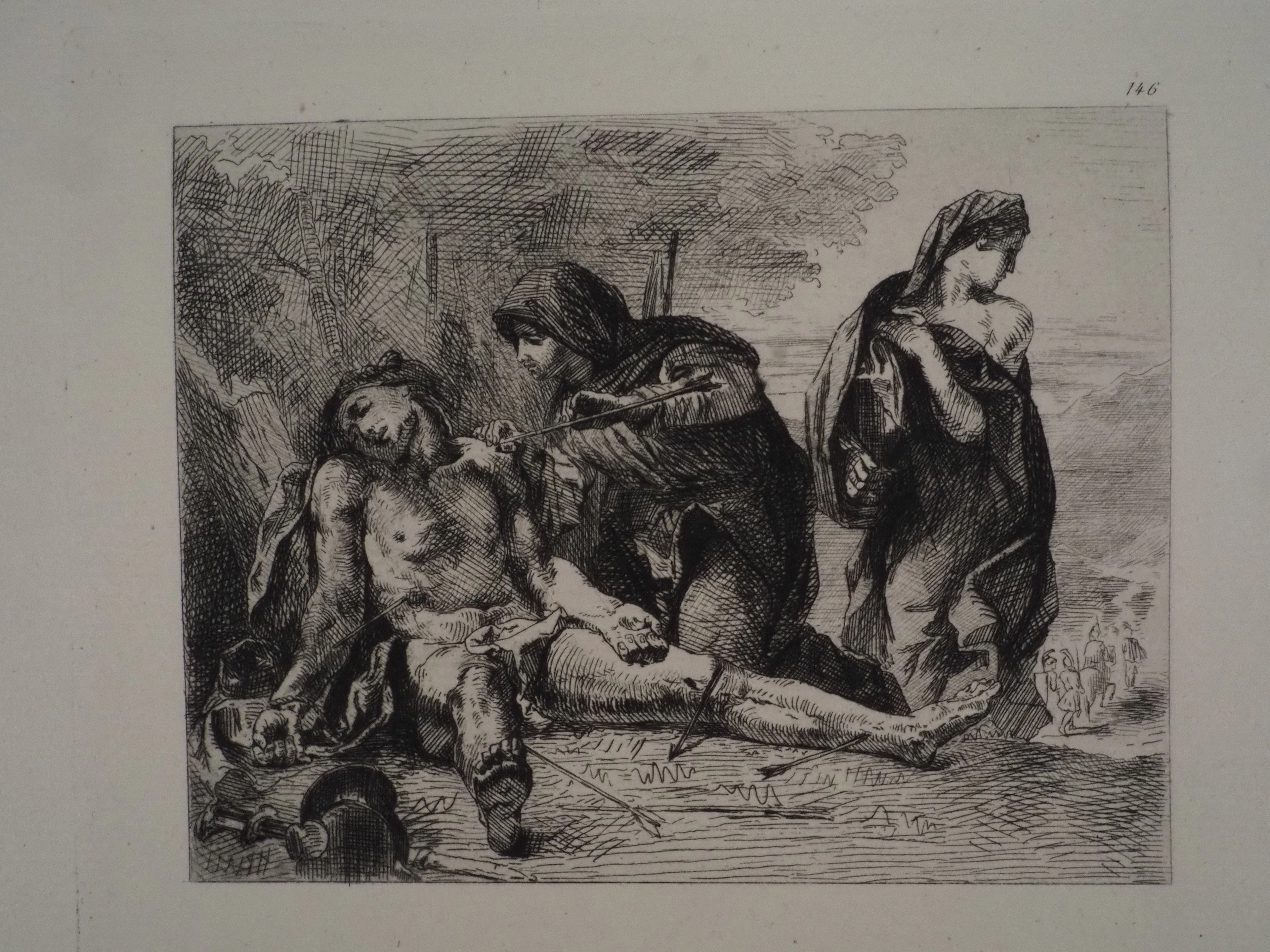 Eugène DELACROIX : Saint Sébastien martyr - Gravure, Signée #Durand Ruel - 1873