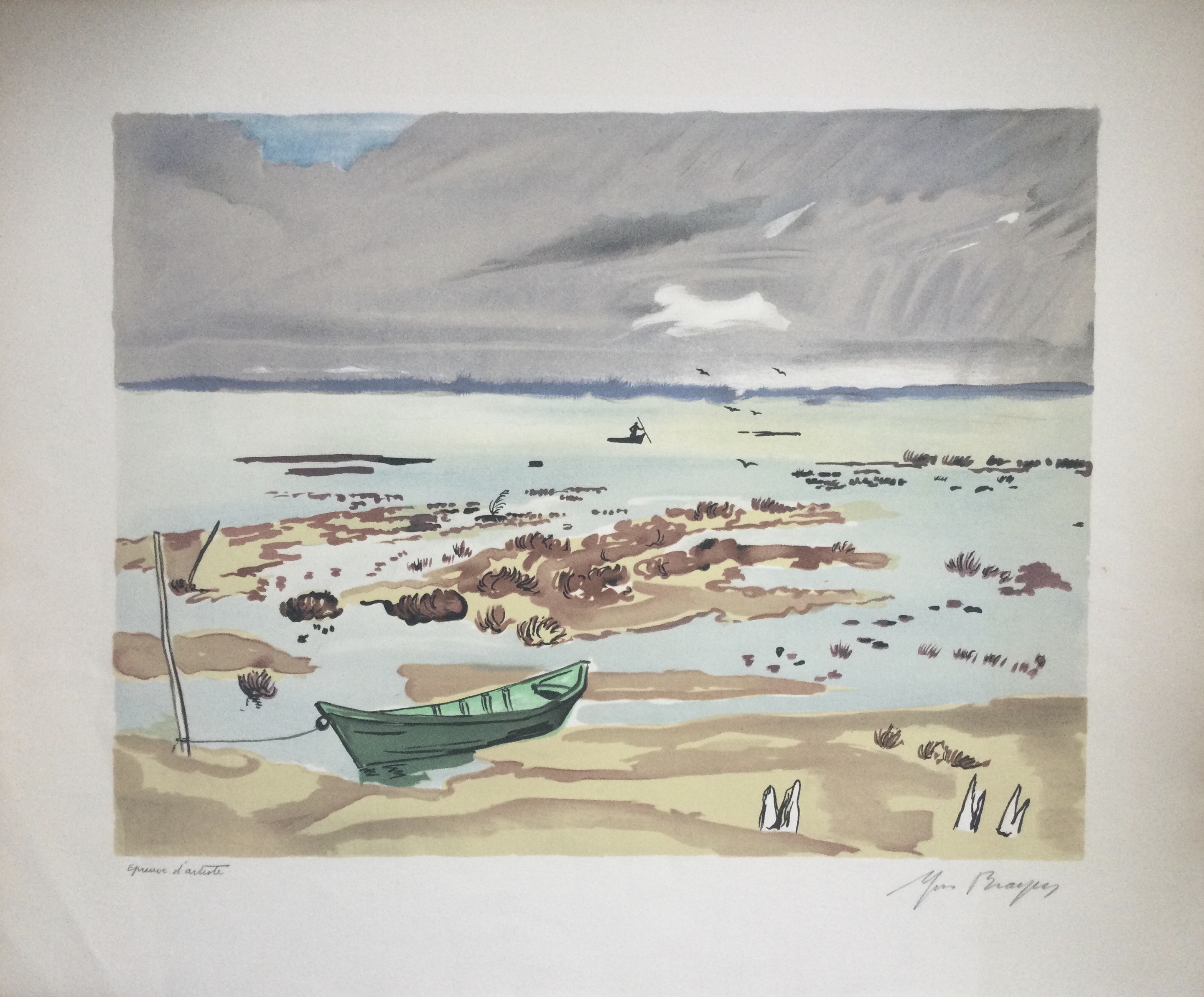 Aquarelle Originale Signée Yves Brayer - Héloïse Et Abélard - Encadrée - 1990